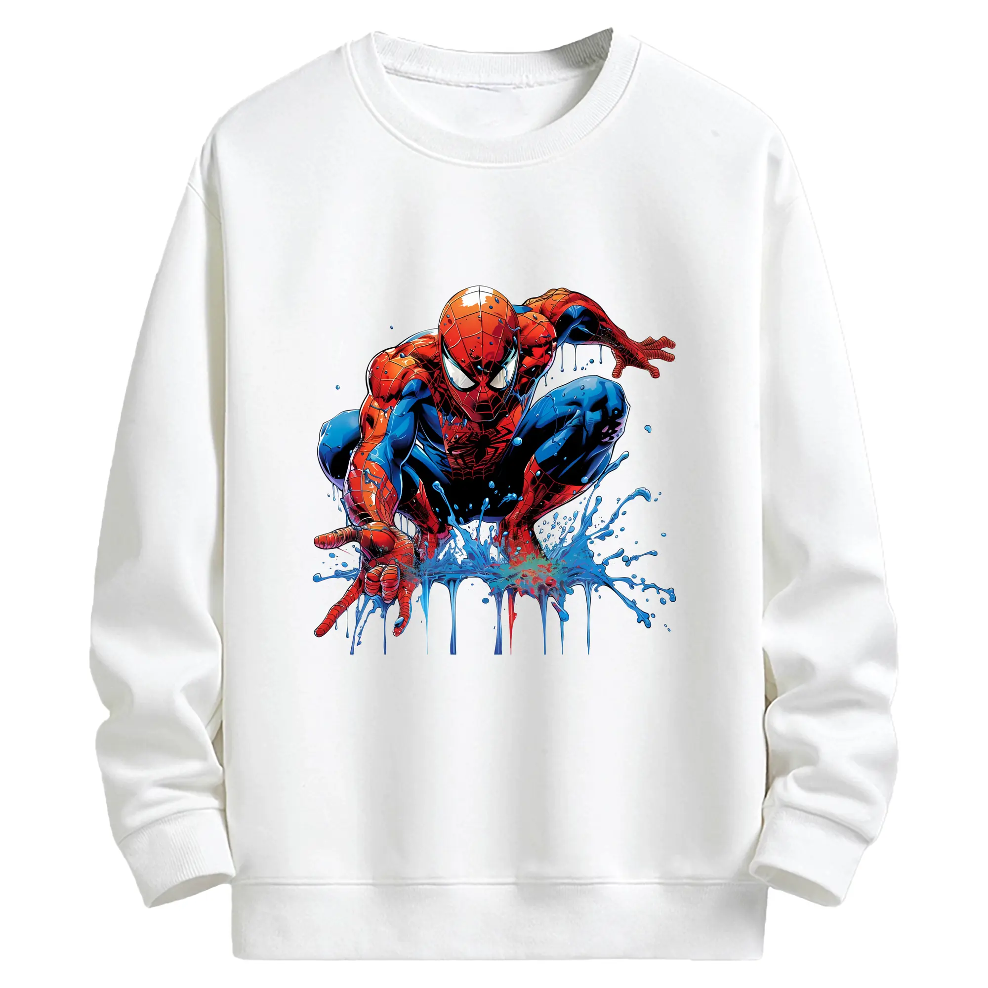アベンジャーズ (Avenjāzu) グッズ スパイダーマン（Spider-Man） - キッズ クルーネックスウェットシャツ ・ フロントプリント ・ 綿80％ ポリエステル20％ ・ 快適 通学 スポーツ 日常使い お散歩用