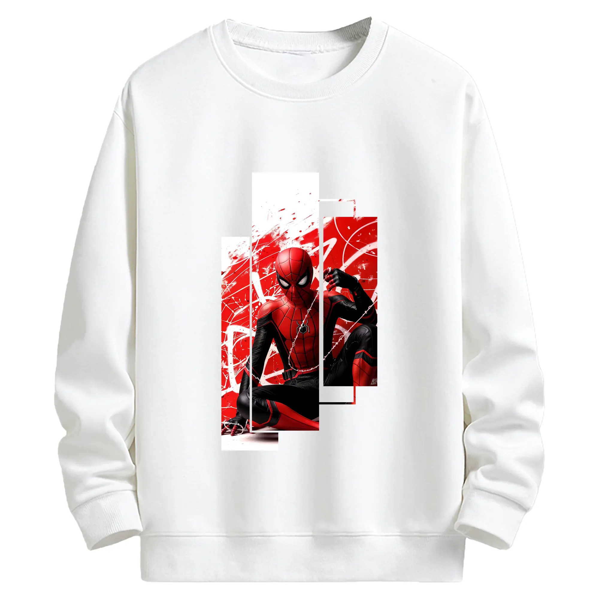 アベンジャーズ (Avenjāzu) グッズ スパイダーマン（Spider-Man） - キッズ クルーネックスウェットシャツ ・ フロントプリント ・ 綿80％ ポリエステル20％ ・ 快適 通学 スポーツ 日常使い お散歩用