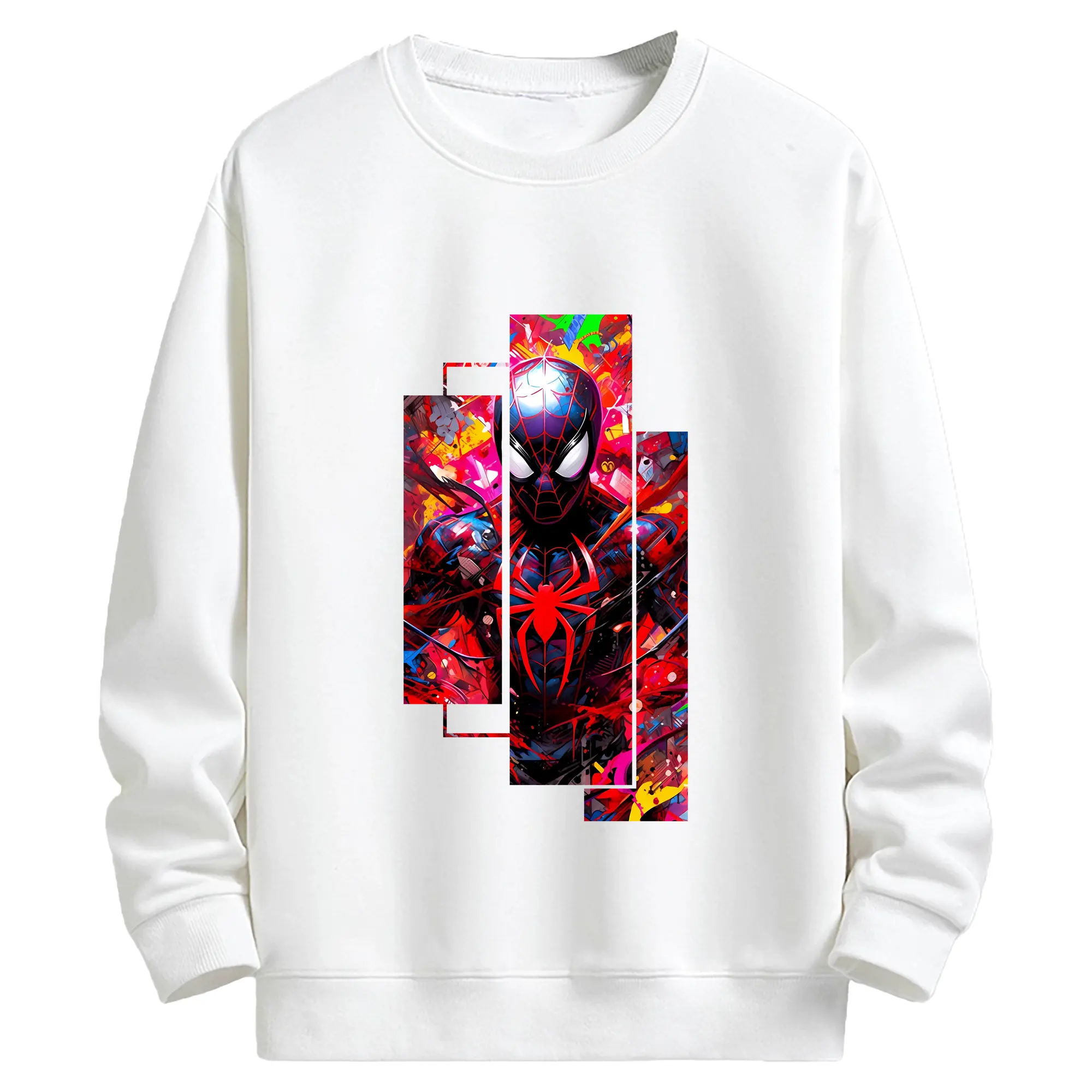 アベンジャーズ (Avenjāzu) グッズ スパイダーマン（Spider-Man） - キッズ クルーネックスウェットシャツ ・ フロントプリント ・ 綿80％ ポリエステル20％ ・ 快適 通学 スポーツ 日常使い お散歩用