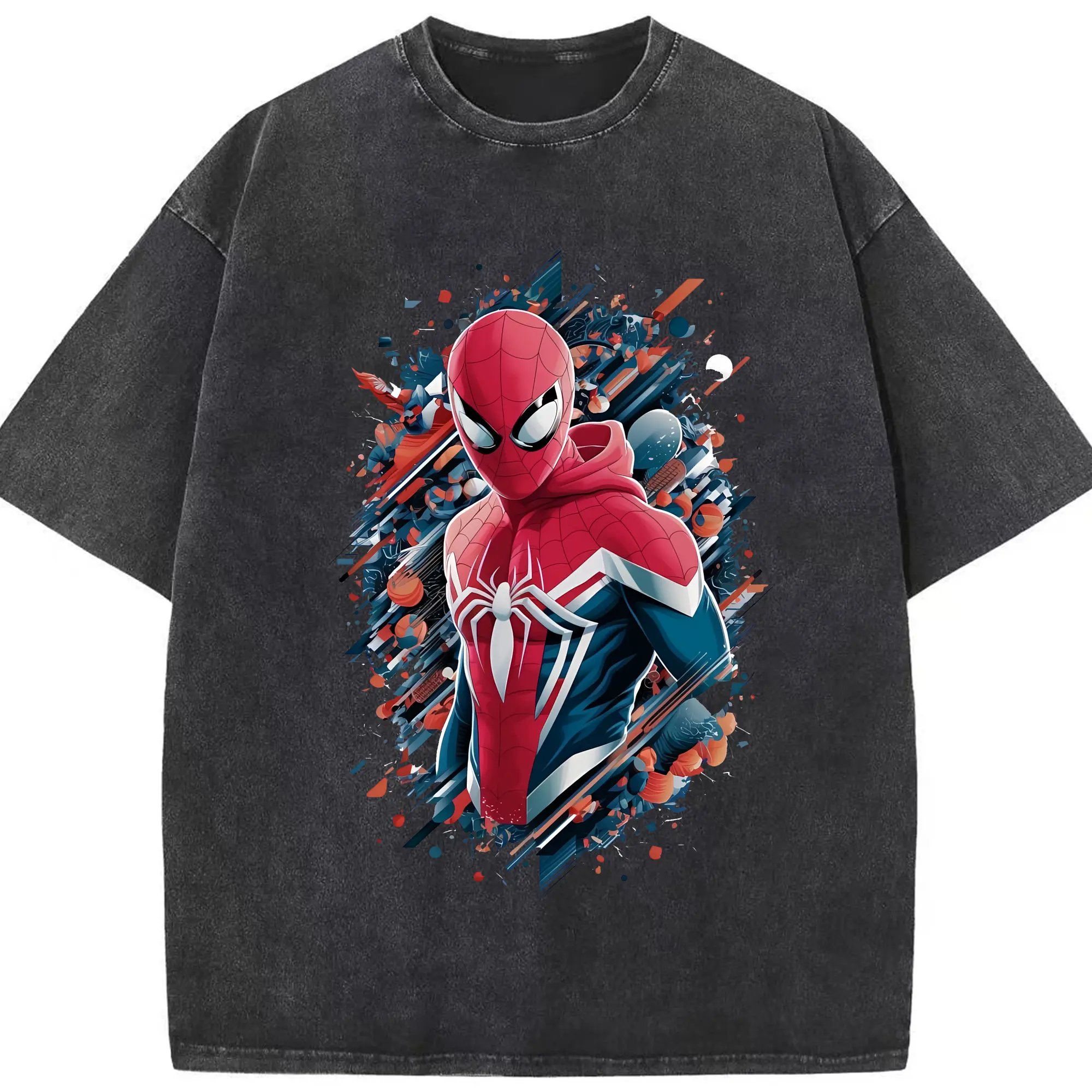 アベンジャーズ (Avenjāzu) グッズ スパイダーマン（Spider-Man） - 綿100％ ヴィンテージ風 半袖Tシャツ ・ フロントプリント ・ 柔らか肌触り ・ 通気性 快適 ・ スポーツ カジュアル 外出用