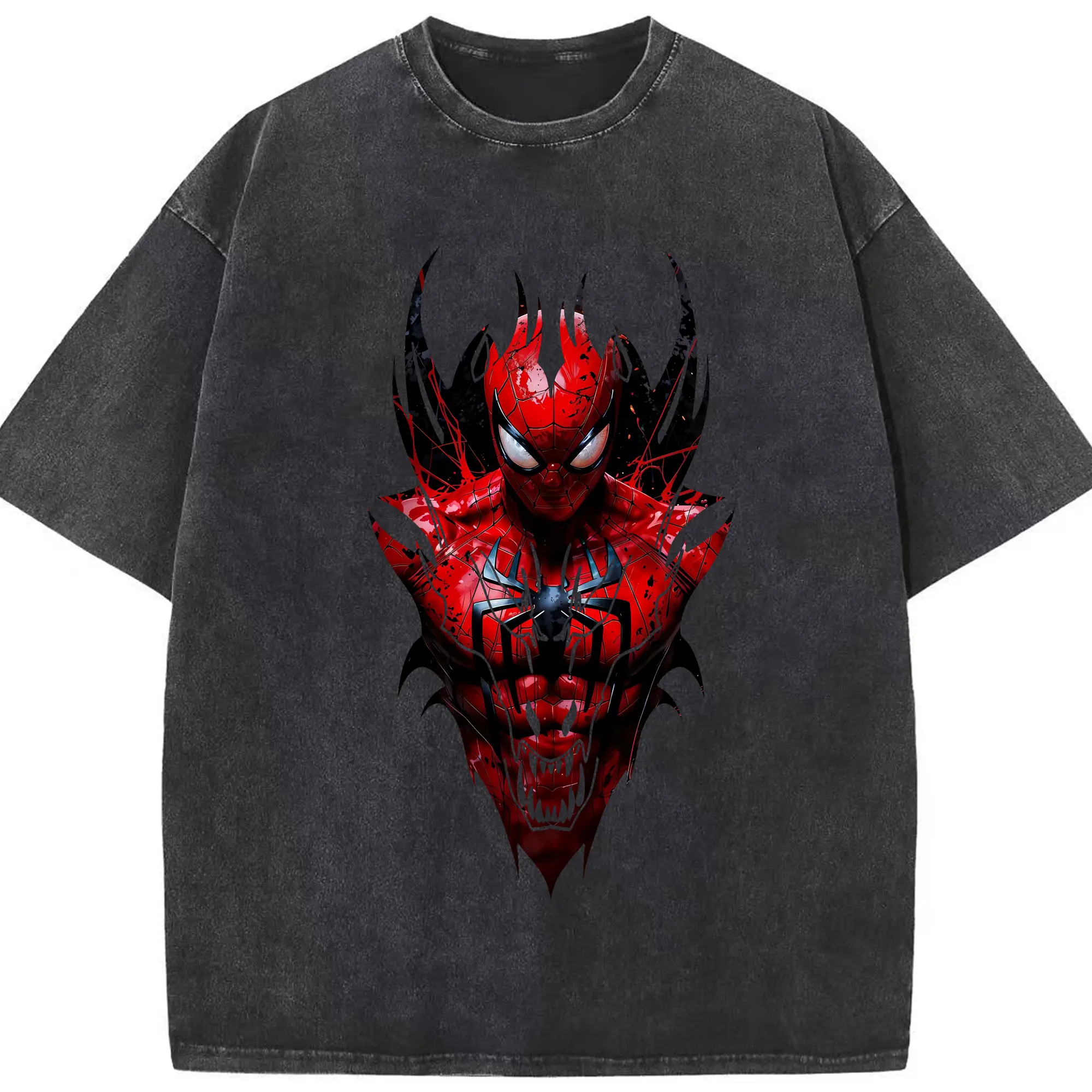 アベンジャーズ (Avenjāzu) グッズ スパイダーマン（Spider-Man） - 綿100％ ヴィンテージ風 半袖Tシャツ ・ フロントプリント ・ 柔らか肌触り ・ 通気性 快適 ・ スポーツ カジュアル 外出用