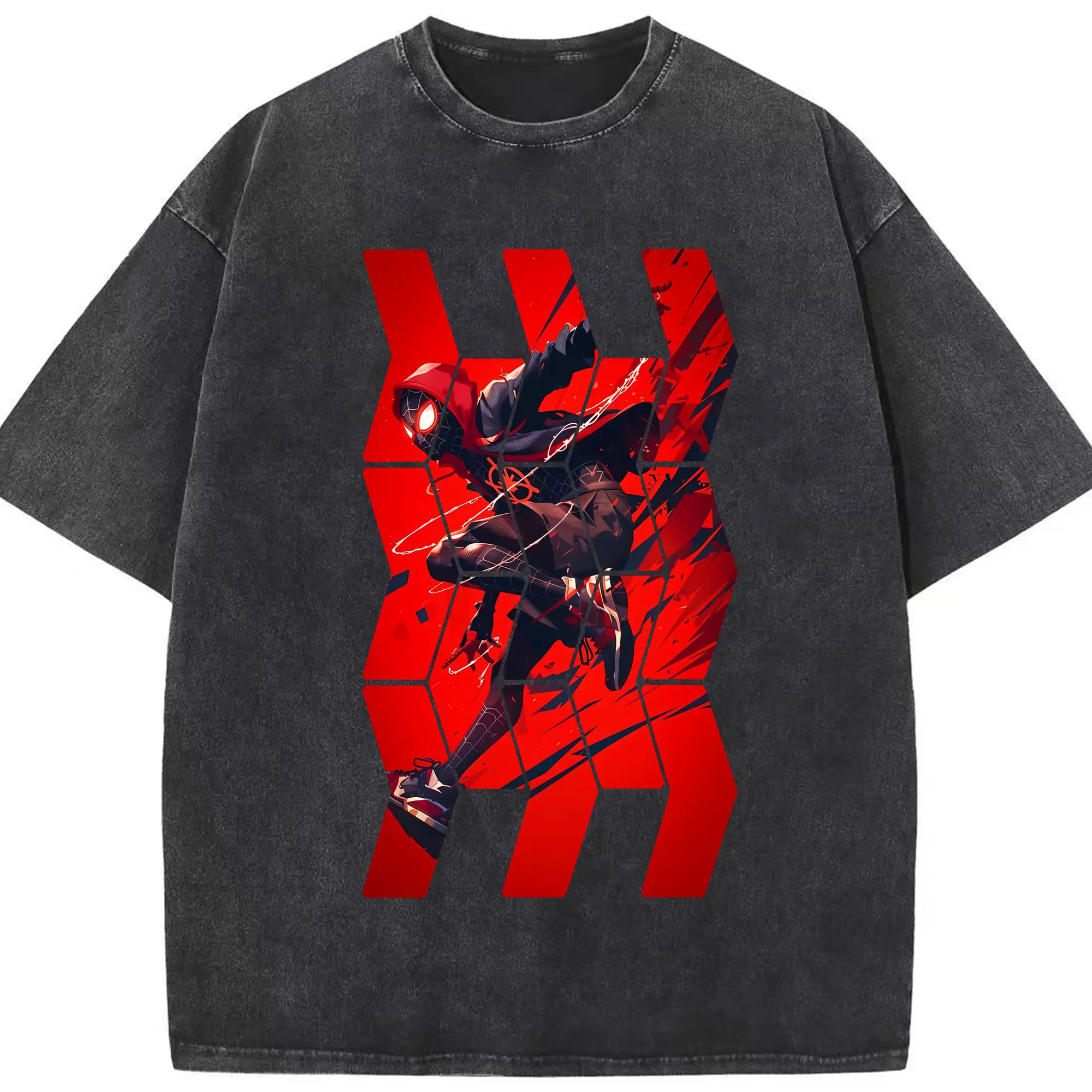 アベンジャーズ (Avenjāzu) グッズ スパイダーマン（Spider-Man） - 綿100％ ヴィンテージ風 半袖Tシャツ ・ フロントプリント ・ 柔らか肌触り ・ 通気性 快適 ・ スポーツ カジュアル 外出用