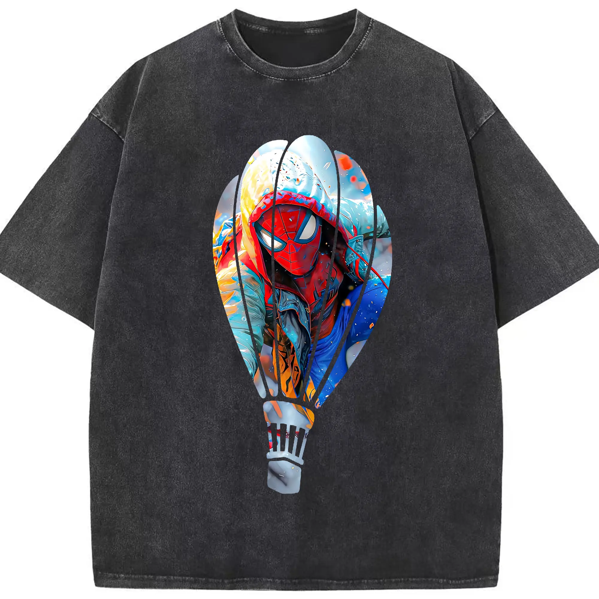 アベンジャーズ (Avenjāzu) グッズ スパイダーマン（Spider-Man） - 綿100％ ヴィンテージ風 半袖Tシャツ ・ フロントプリント ・ 柔らか肌触り ・ 通気性 快適 ・ スポーツ カジュアル 外出用