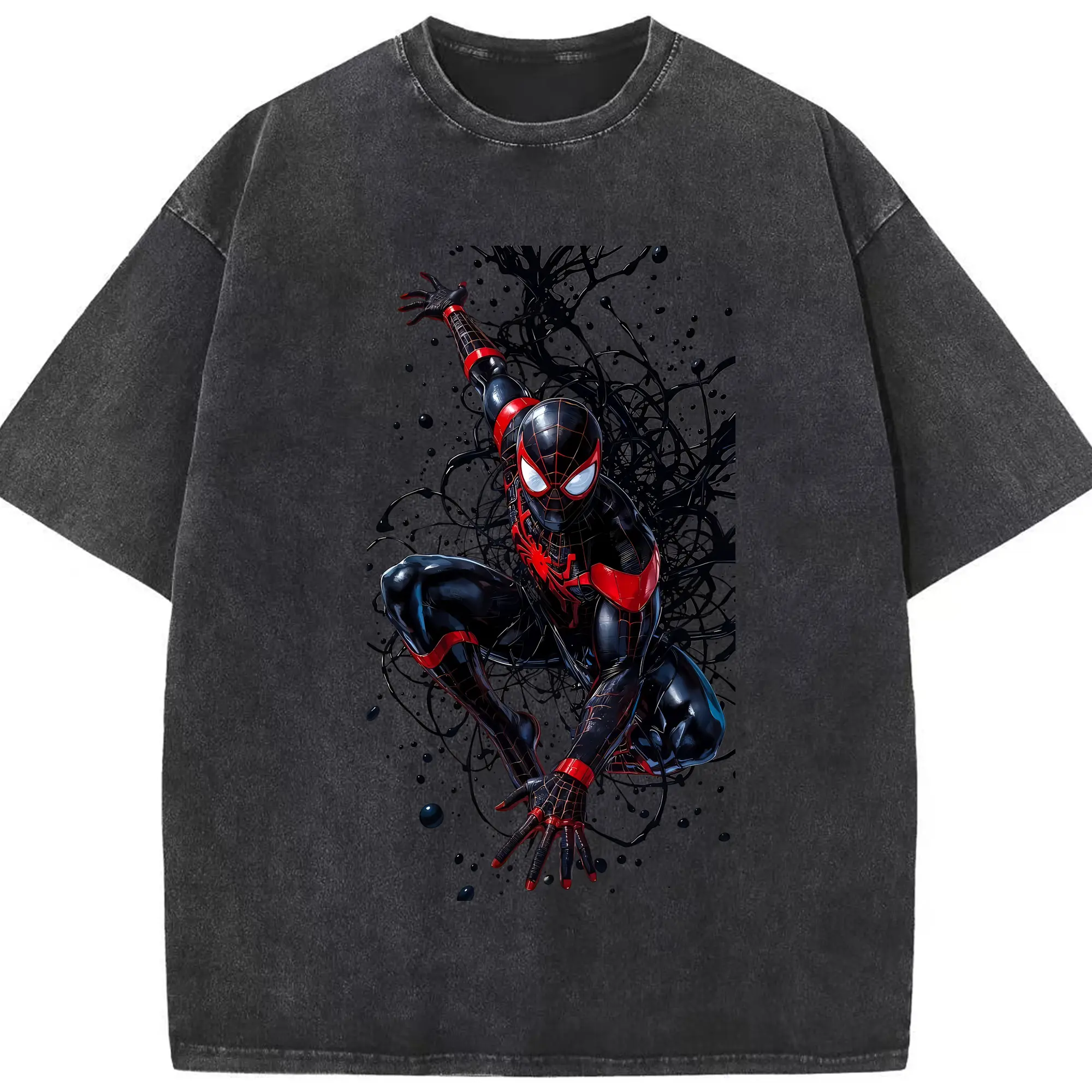 アベンジャーズ (Avenjāzu) グッズ スパイダーマン（Spider-Man） - 綿100％ ヴィンテージ風 半袖Tシャツ ・ フロントプリント ・ 柔らか肌触り ・ 通気性 快適 ・ スポーツ カジュアル 外出用