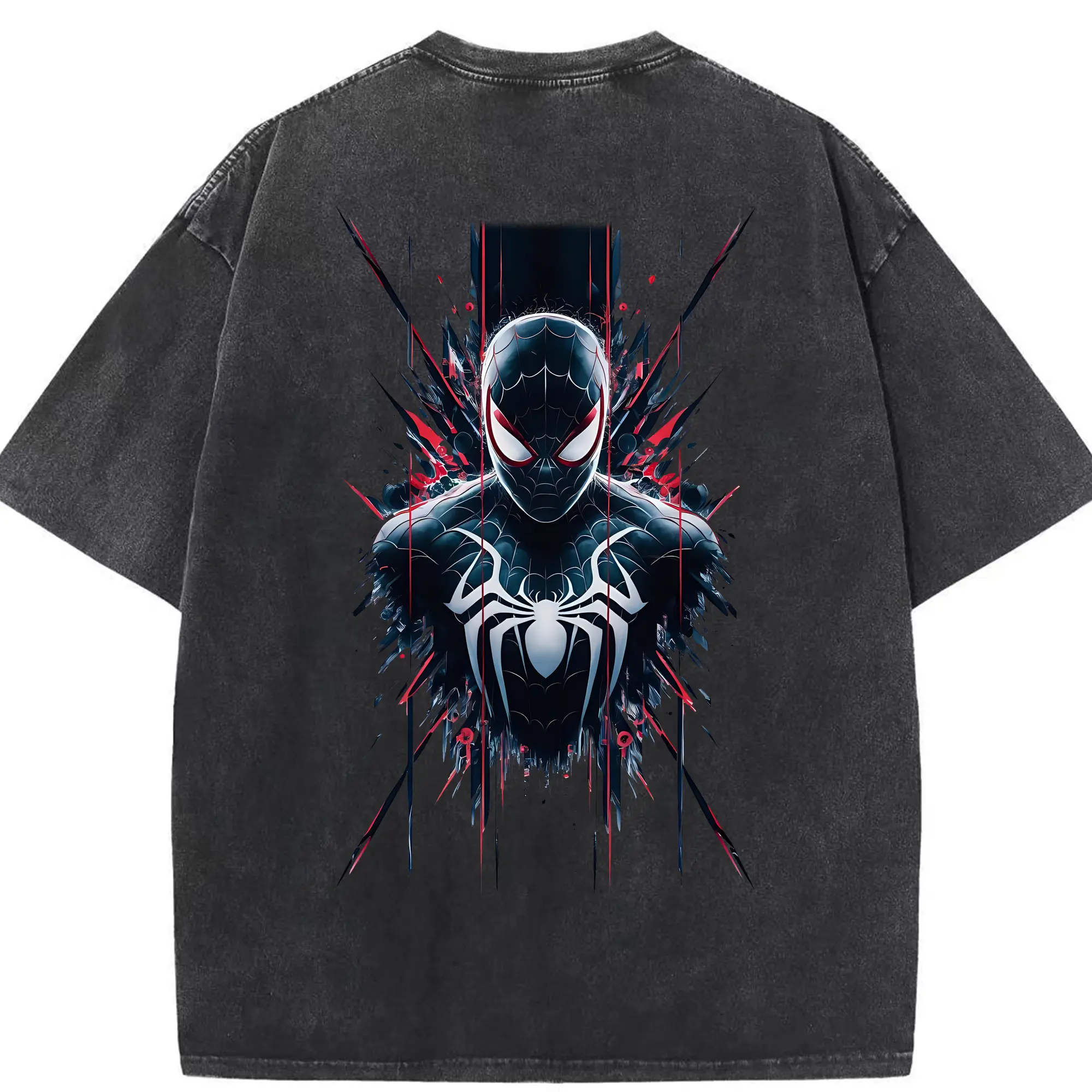 アベンジャーズ (Avenjāzu) グッズ スパイダーマン（Spider-Man） - 綿100％ ヴィンテージ風 半袖Tシャツ ・ 背面プリント ・ 柔らか肌触り ・ 通気性 快適 ・ スポーツ カジュアル 外出用