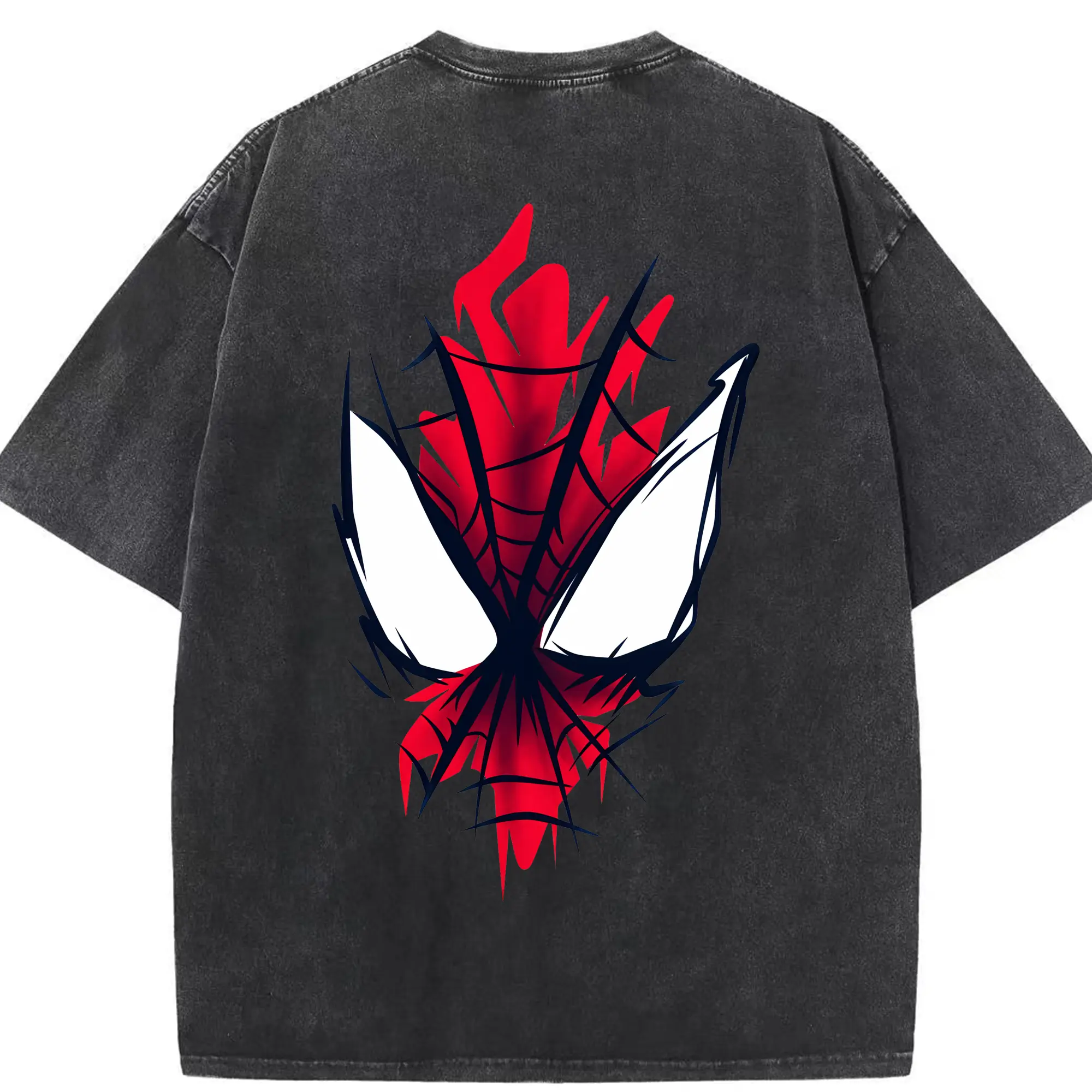 アベンジャーズ (Avenjāzu) グッズ スパイダーマン（Spider-Man） - 綿100％ ヴィンテージ風 半袖Tシャツ ・ 背面プリント ・ 柔らか肌触り ・ 通気性 快適 ・ スポーツ カジュアル 外出用