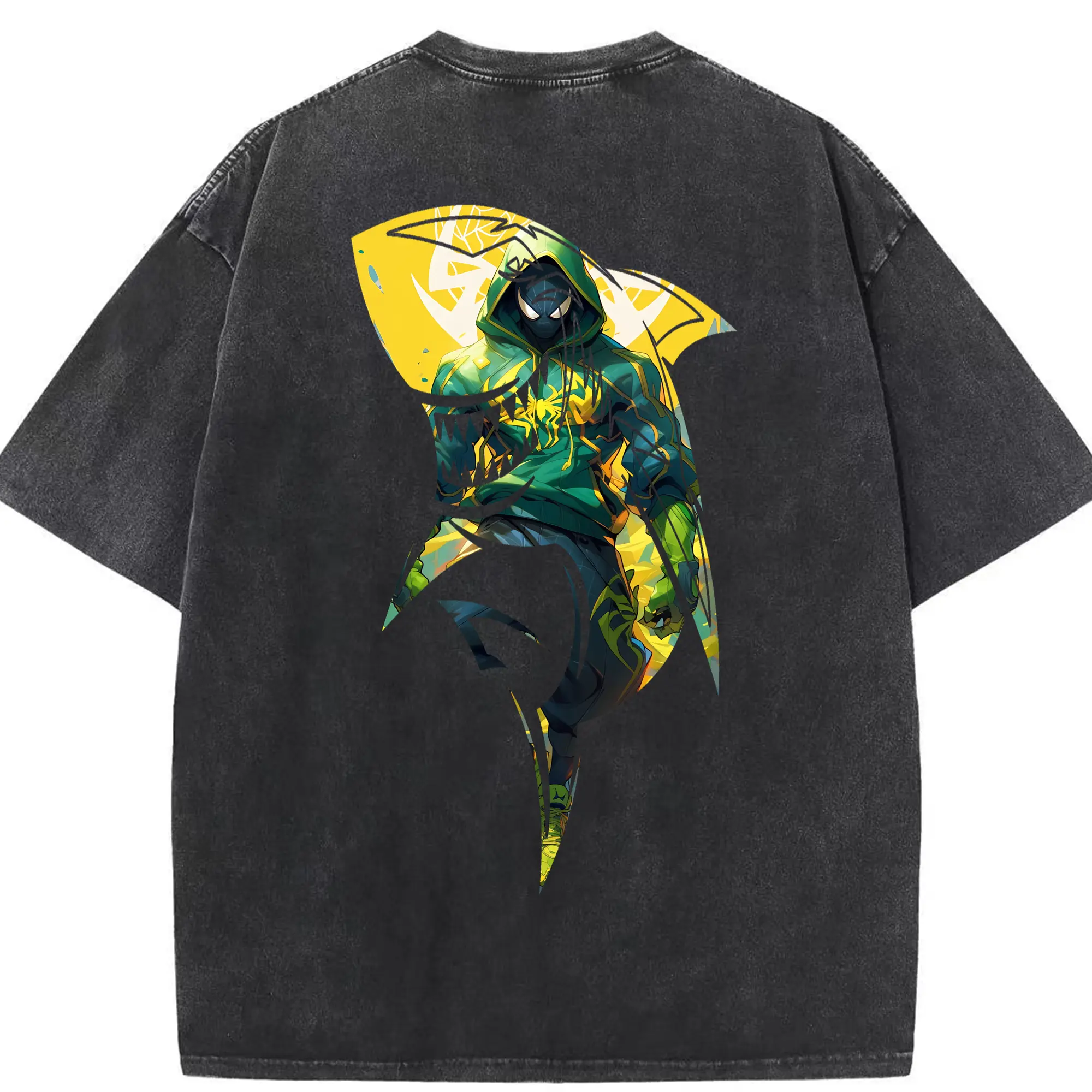 アベンジャーズ (Avenjāzu) グッズ スパイダーマン（Spider-Man） - 綿100％ ヴィンテージ風 半袖Tシャツ ・ 背面プリント ・ 柔らか肌触り ・ 通気性 快適 ・ スポーツ カジュアル 外出用