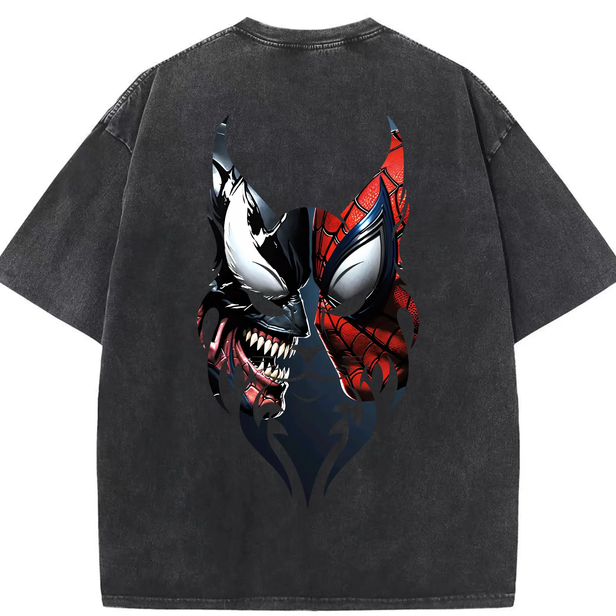 アベンジャーズ (Avenjāzu) グッズ スパイダーマン（Spider-Man） - 綿100％ ヴィンテージ風 半袖Tシャツ ・ 背面プリント ・ 柔らか肌触り ・ 通気性 快適 ・ スポーツ カジュアル 外出用