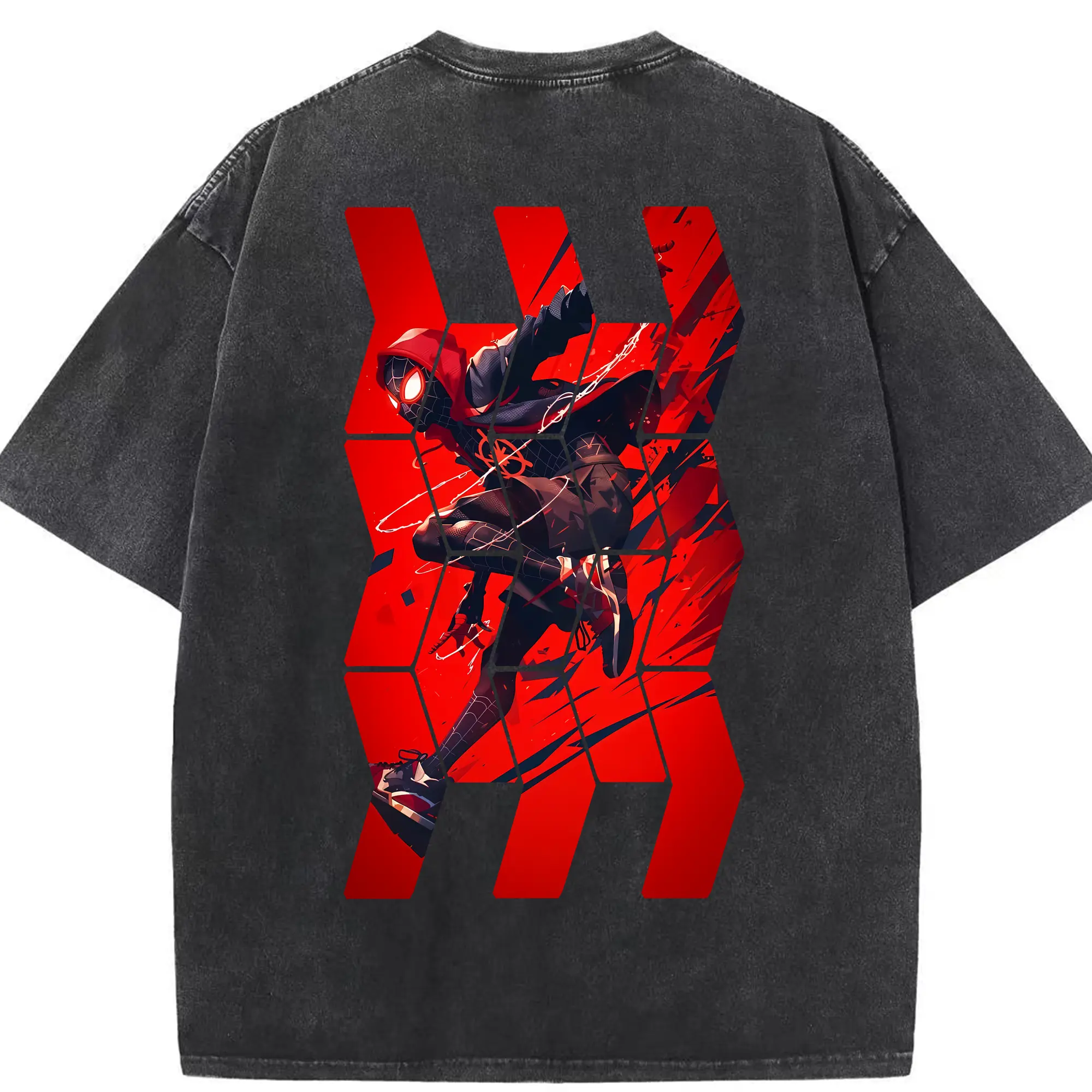 アベンジャーズ (Avenjāzu) グッズ スパイダーマン（Spider-Man） - 綿100％ ヴィンテージ風 半袖Tシャツ ・ 背面プリント ・ 柔らか肌触り ・ 通気性 快適 ・ スポーツ カジュアル 外出用