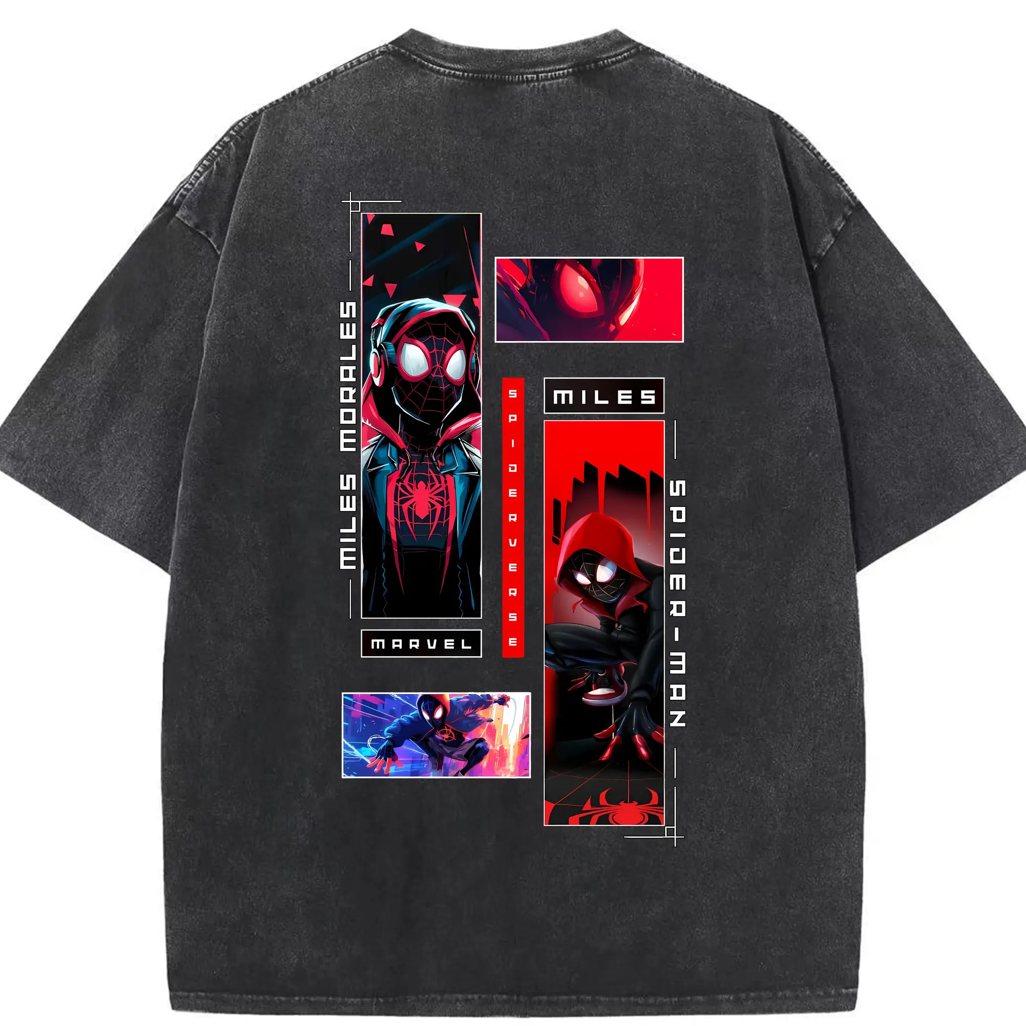 アベンジャーズ (Avenjāzu) グッズ スパイダーマン（Spider-Man） - 綿100％ ヴィンテージ風 半袖Tシャツ ・ 背面プリント ・ 柔らか肌触り ・ 通気性 快適 ・ スポーツ カジュアル 外出用