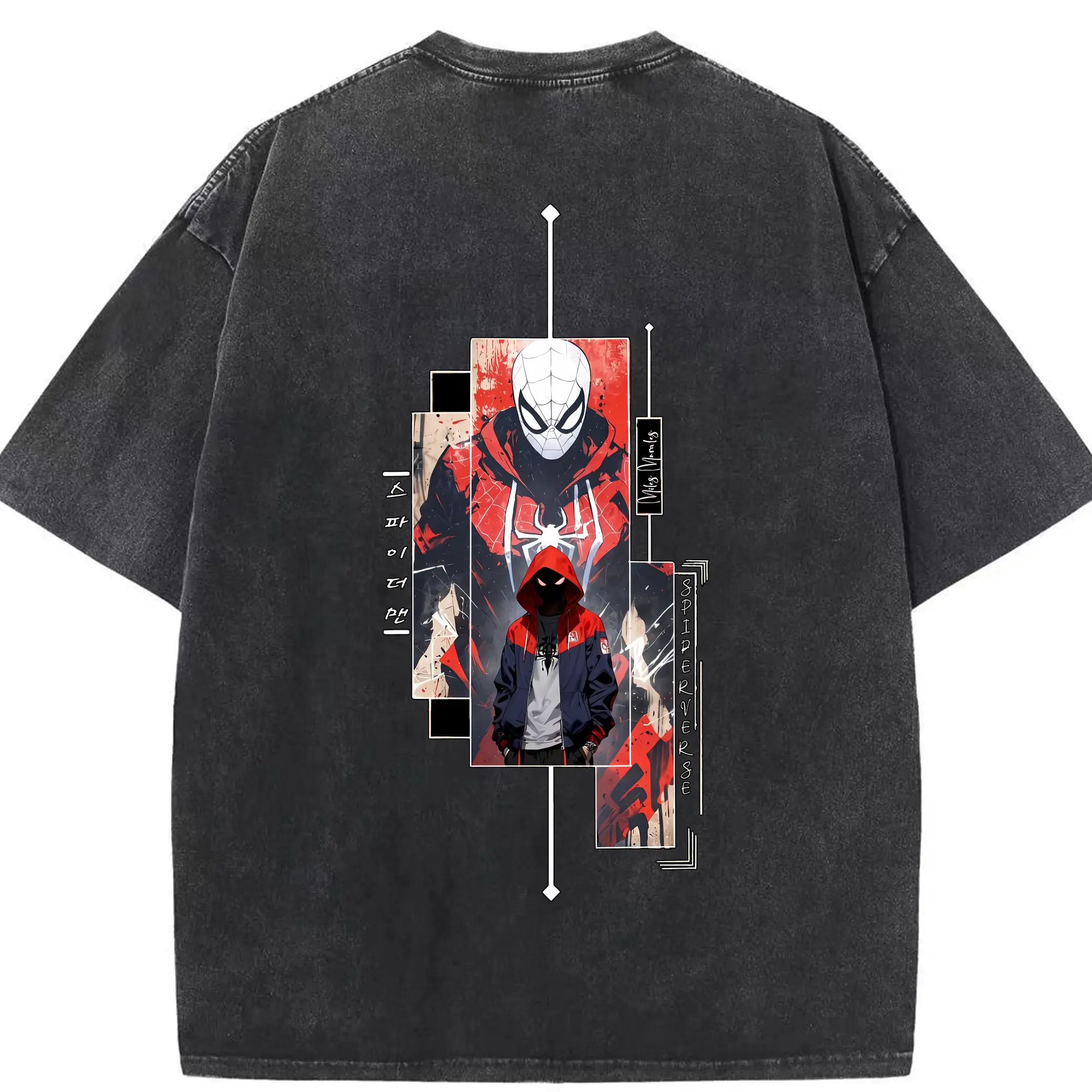 アベンジャーズ (Avenjāzu) グッズ スパイダーマン（Spider-Man） - 綿100％ ヴィンテージ風 半袖Tシャツ ・ 背面プリント ・ 柔らか肌触り ・ 通気性 快適 ・ スポーツ カジュアル 外出用