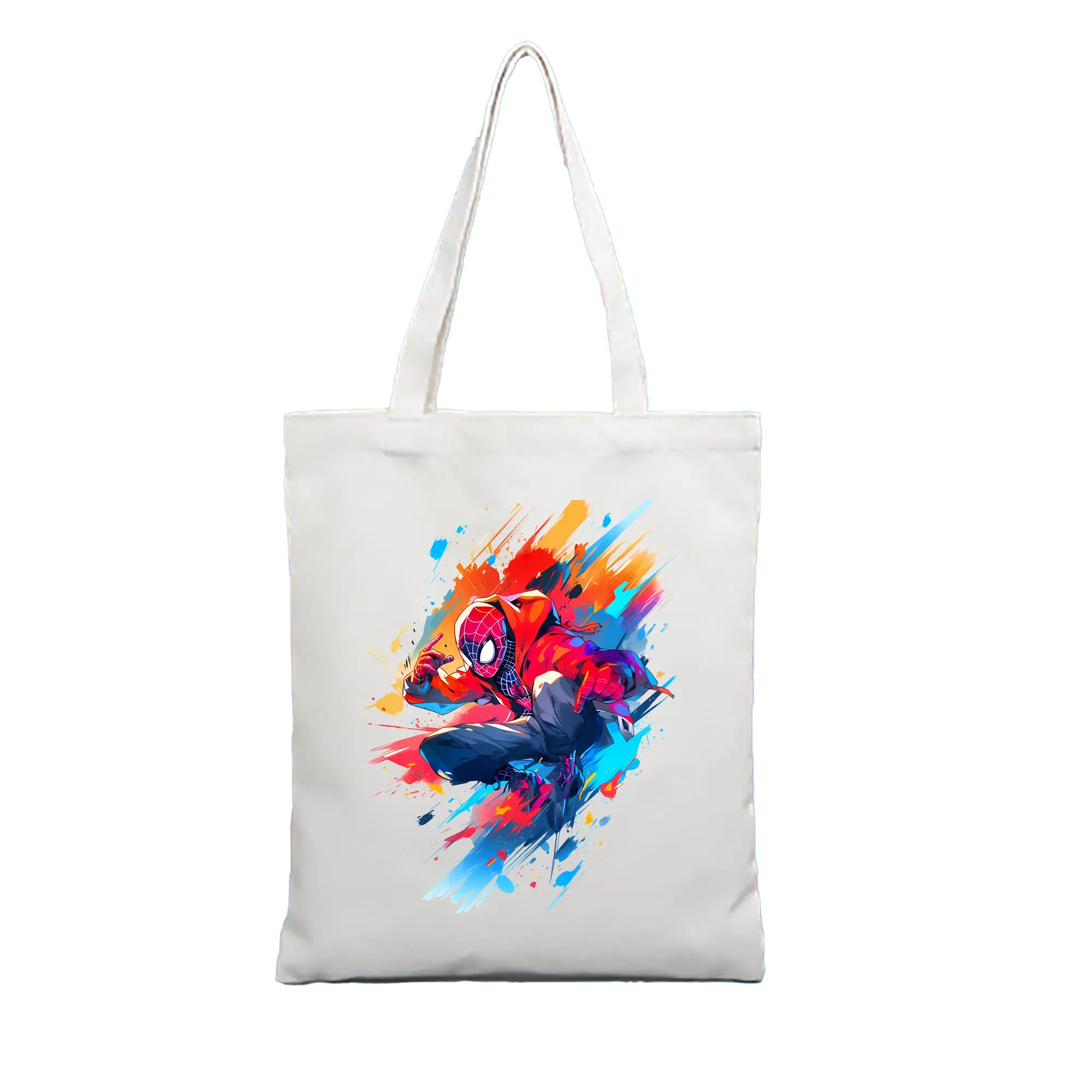 アベンジャーズ (Avenjāzu) グッズ スパイダーマン（Spider-Man） - 縦型キャンバス手提げバッグ（トートバッグ） ・ キャンバス素材 ・ ショッピング用 ・ 軽量 丈夫 お手入れ簡単
