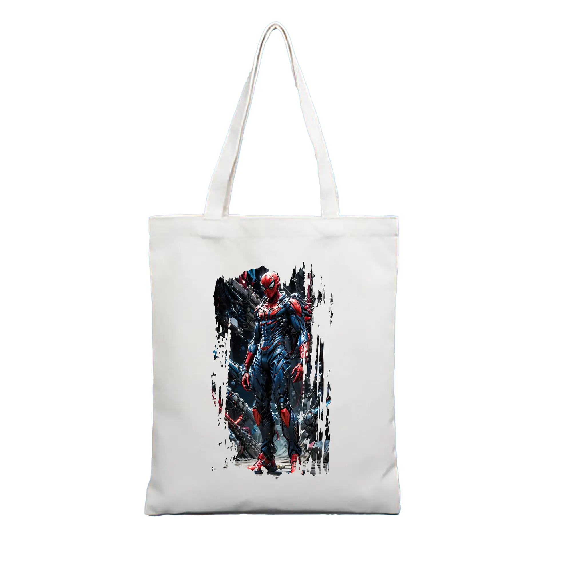 アベンジャーズ (Avenjāzu) グッズ スパイダーマン（Spider-Man） - 縦型キャンバス手提げバッグ（トートバッグ） ・ キャンバス素材 ・ ショッピング用 ・ 軽量 丈夫 お手入れ簡単