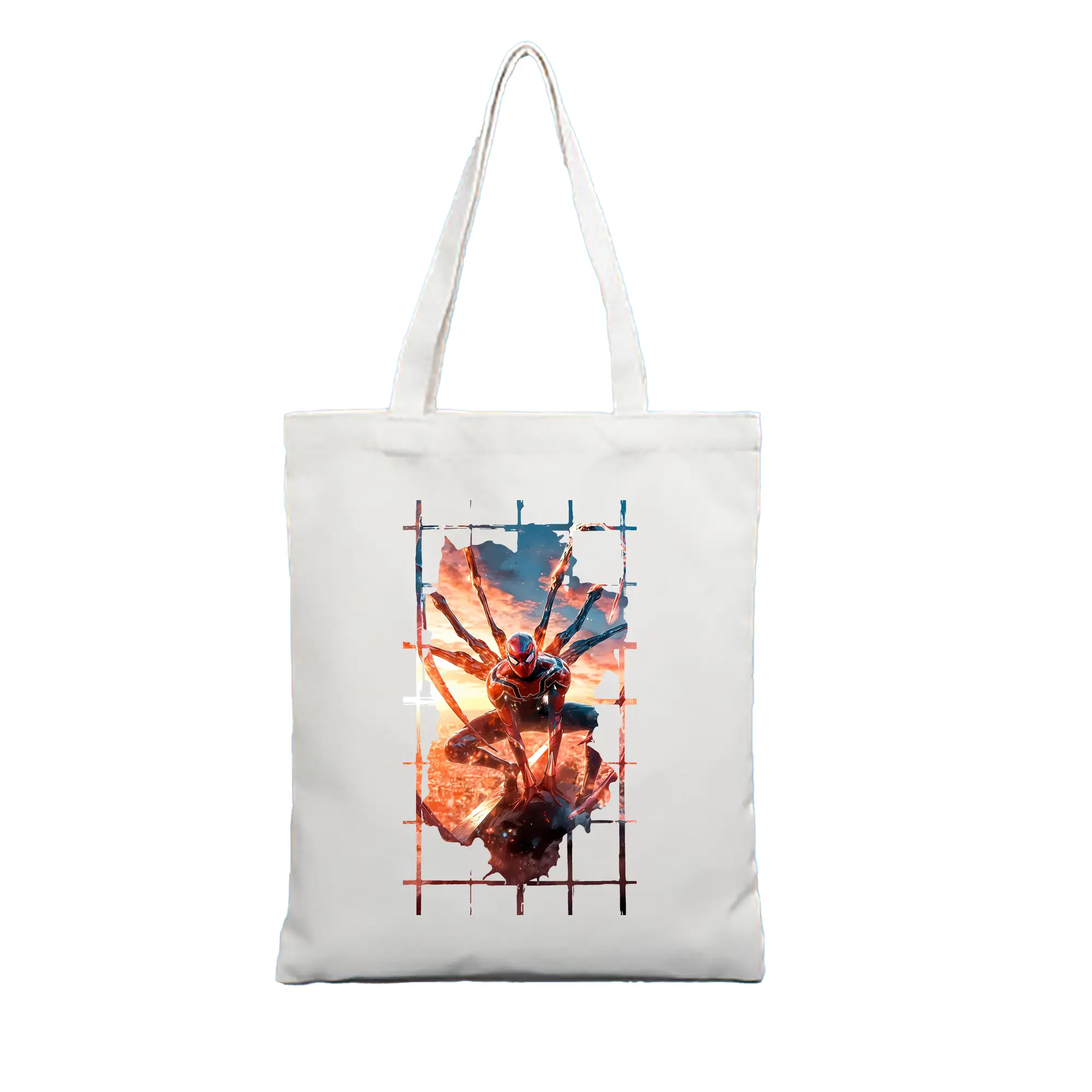 アベンジャーズ (Avenjāzu) グッズ スパイダーマン（Spider-Man） - 縦型キャンバス手提げバッグ（トートバッグ） ・ キャンバス素材 ・ ショッピング用 ・ 軽量 丈夫 お手入れ簡単