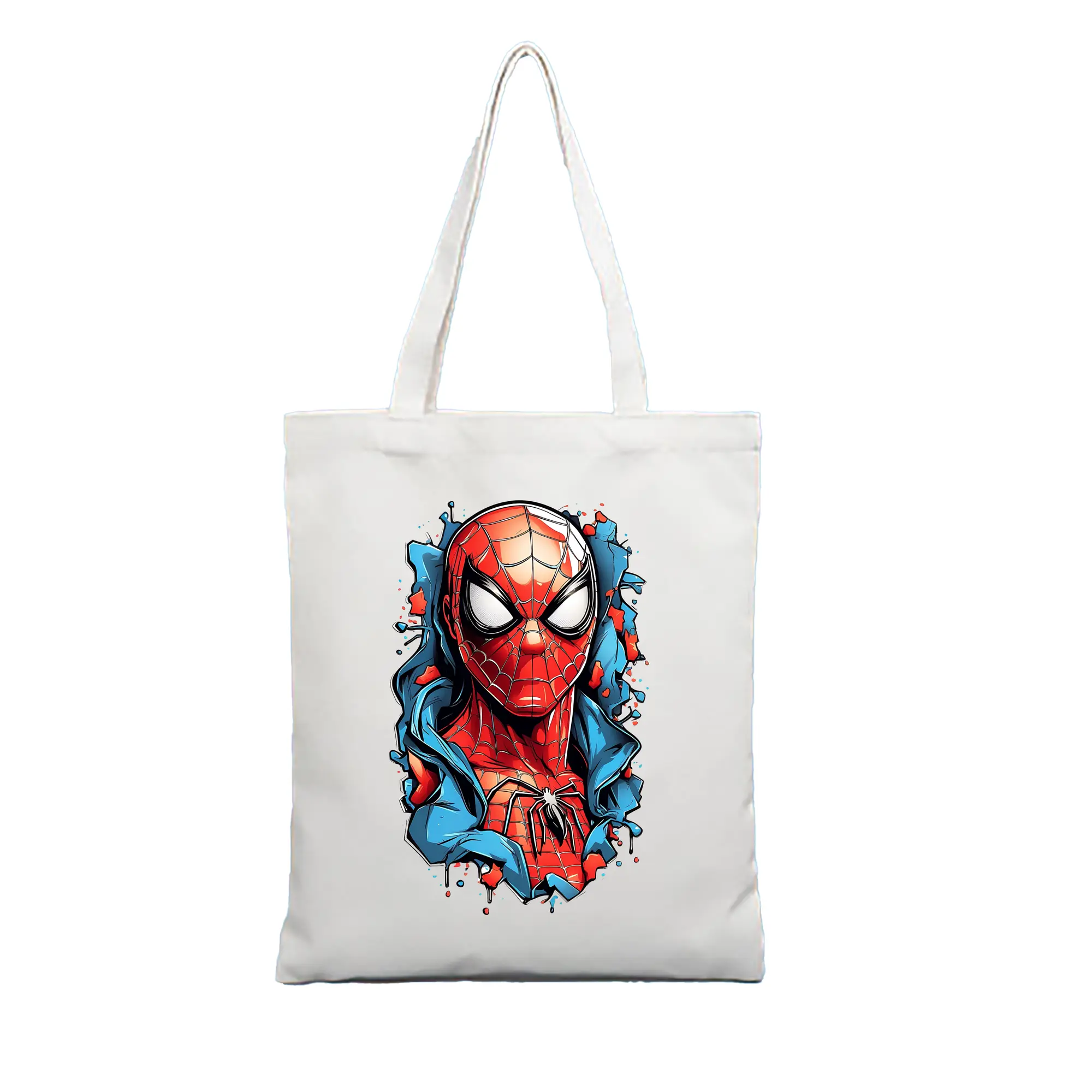 アベンジャーズ (Avenjāzu) グッズ スパイダーマン（Spider-Man） - 縦型キャンバス手提げバッグ（トートバッグ） ・ キャンバス素材 ・ ショッピング用 ・ 軽量 丈夫 お手入れ簡単