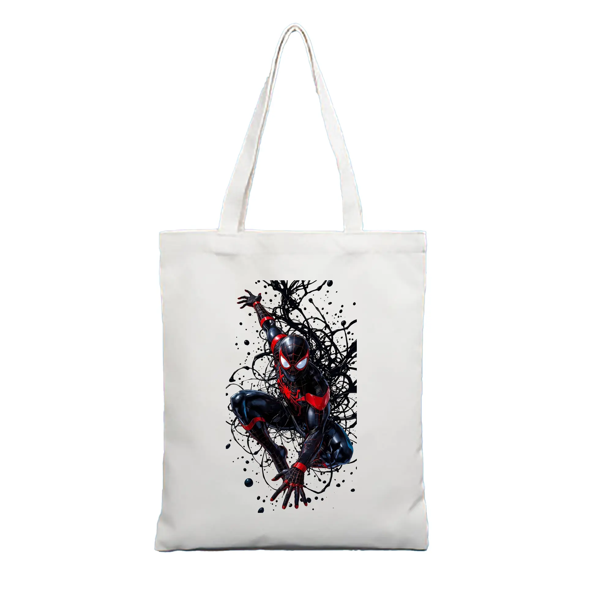 アベンジャーズ (Avenjāzu) グッズ スパイダーマン（Spider-Man） - 縦型キャンバス手提げバッグ（トートバッグ） ・ キャンバス素材 ・ ショッピング用 ・ 軽量 丈夫 お手入れ簡単