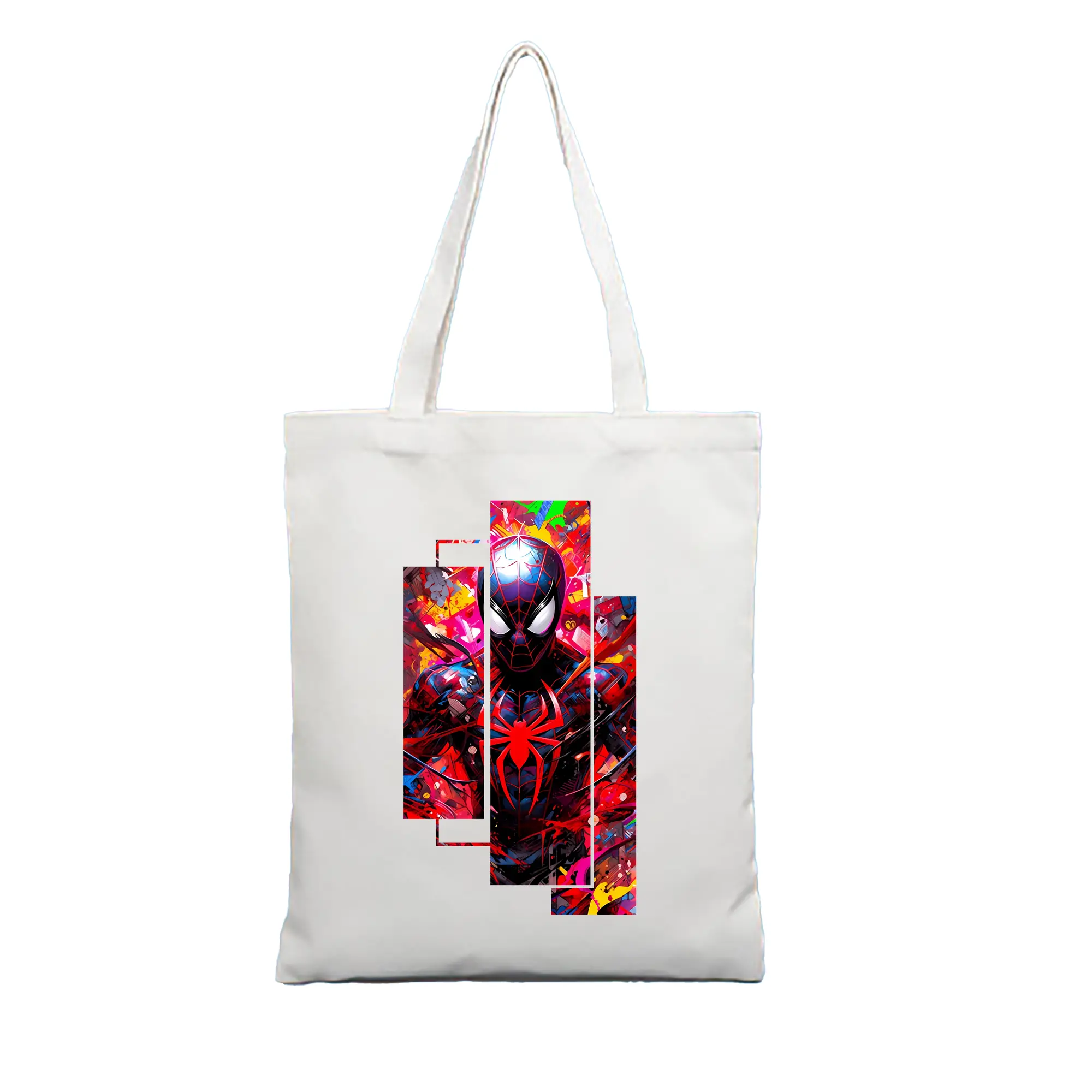 アベンジャーズ (Avenjāzu) グッズ スパイダーマン（Spider-Man） - 縦型キャンバス手提げバッグ（トートバッグ） ・ キャンバス素材 ・ ショッピング用 ・ 軽量 丈夫 お手入れ簡単