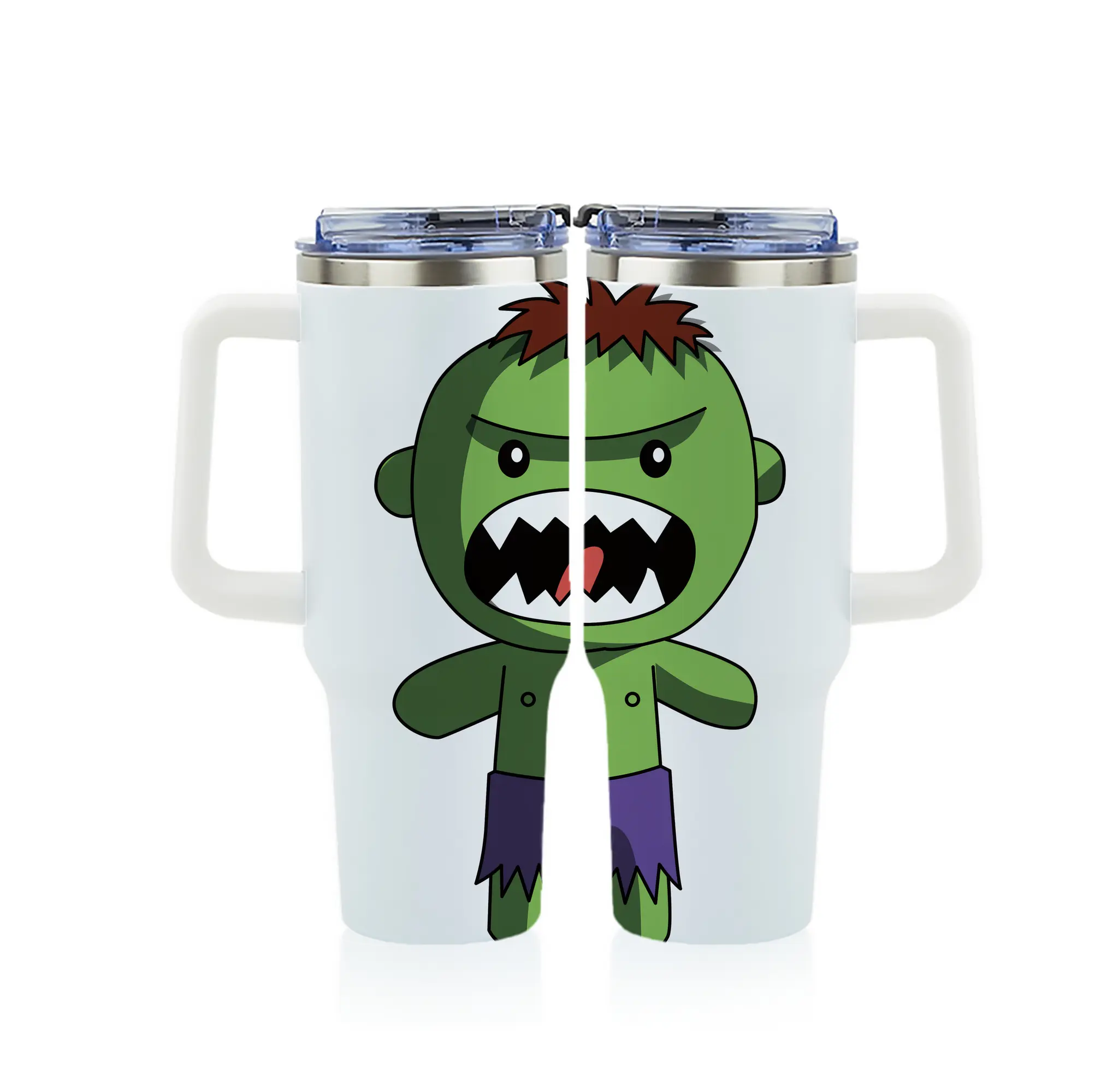 アベンジャーズ (Avenjāzu) グッズ ハルク（Hulk） - 1200mL フルプリント車用タンブラー ・ 304ステンレス 内側 ・ 201ステンレス 外側 ・ 保温 保冷 ・ 通勤 ドライブ アウトドア用