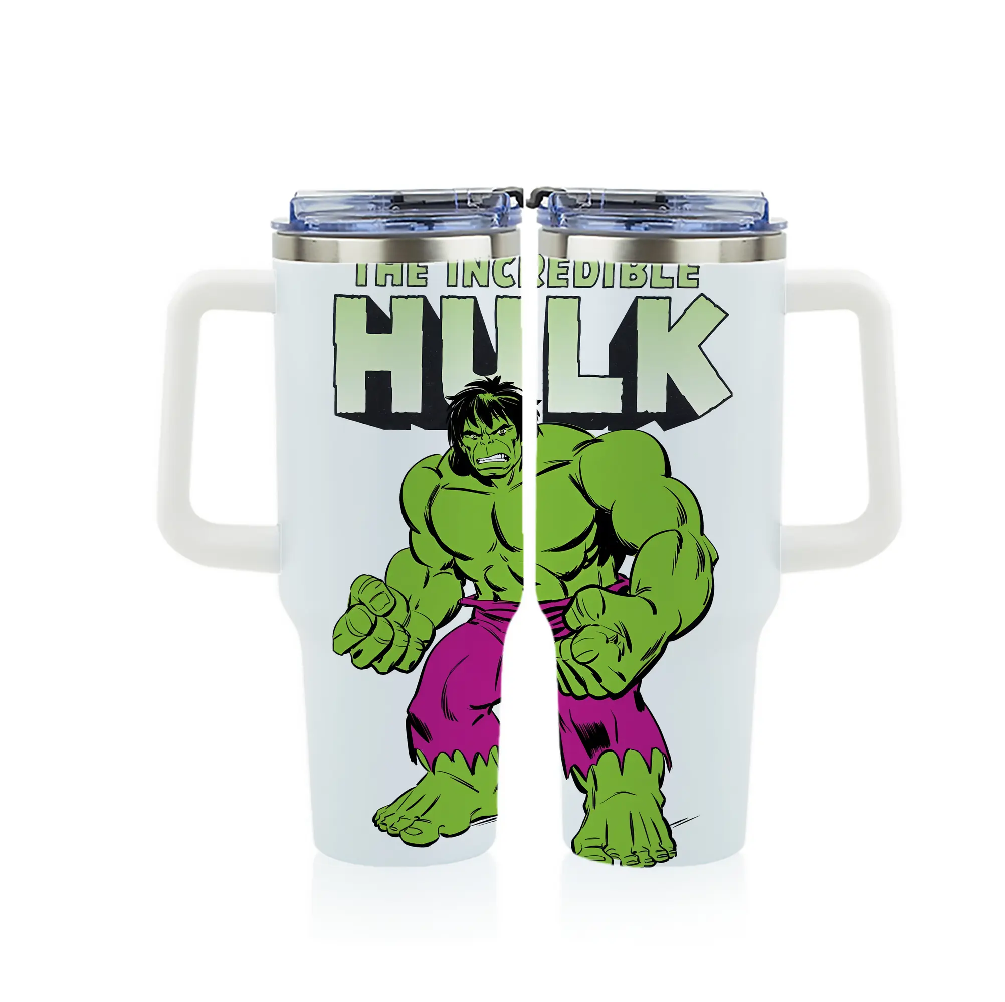 アベンジャーズ (Avenjāzu) グッズ ハルク（Hulk） - 1200mL フルプリント車用タンブラー ・ 304ステンレス 内側 ・ 201ステンレス 外側 ・ 保温 保冷 ・ 通勤 ドライブ アウトドア用