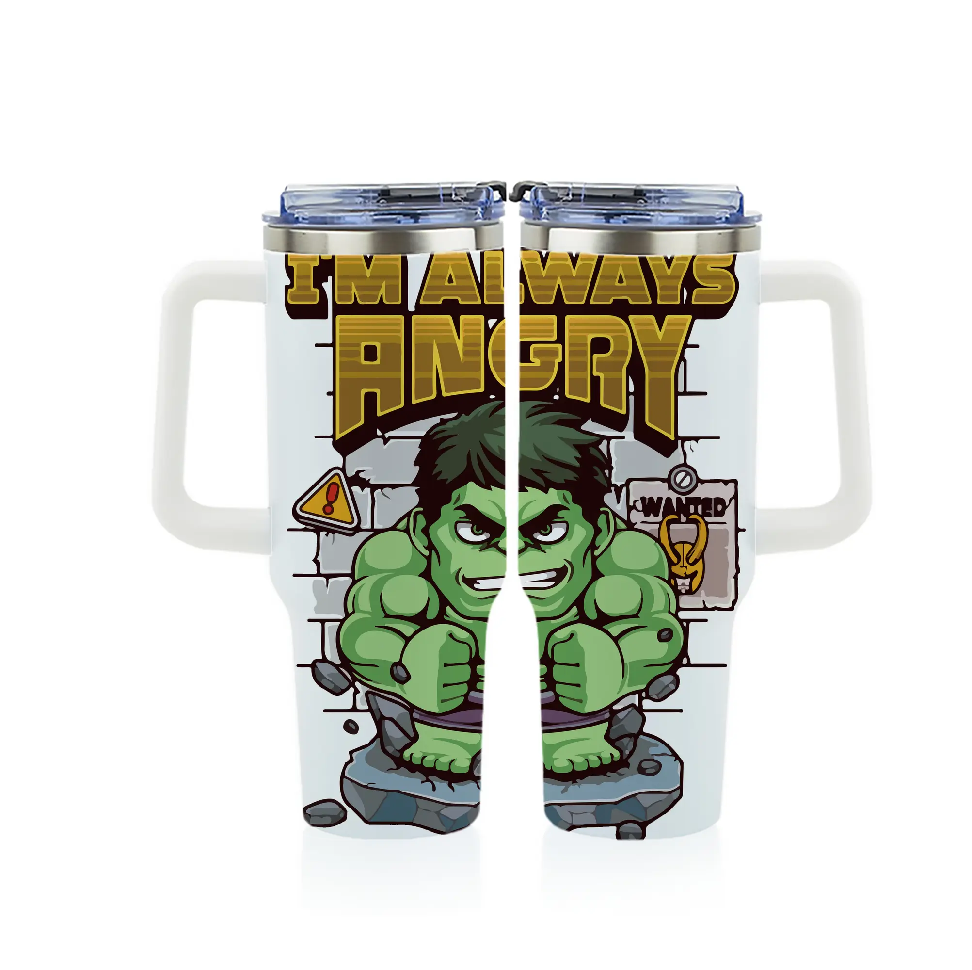 アベンジャーズ (Avenjāzu) グッズ ハルク（Hulk） - 1200mL フルプリント車用タンブラー ・ 304ステンレス 内側 ・ 201ステンレス 外側 ・ 保温 保冷 ・ 通勤 ドライブ アウトドア用