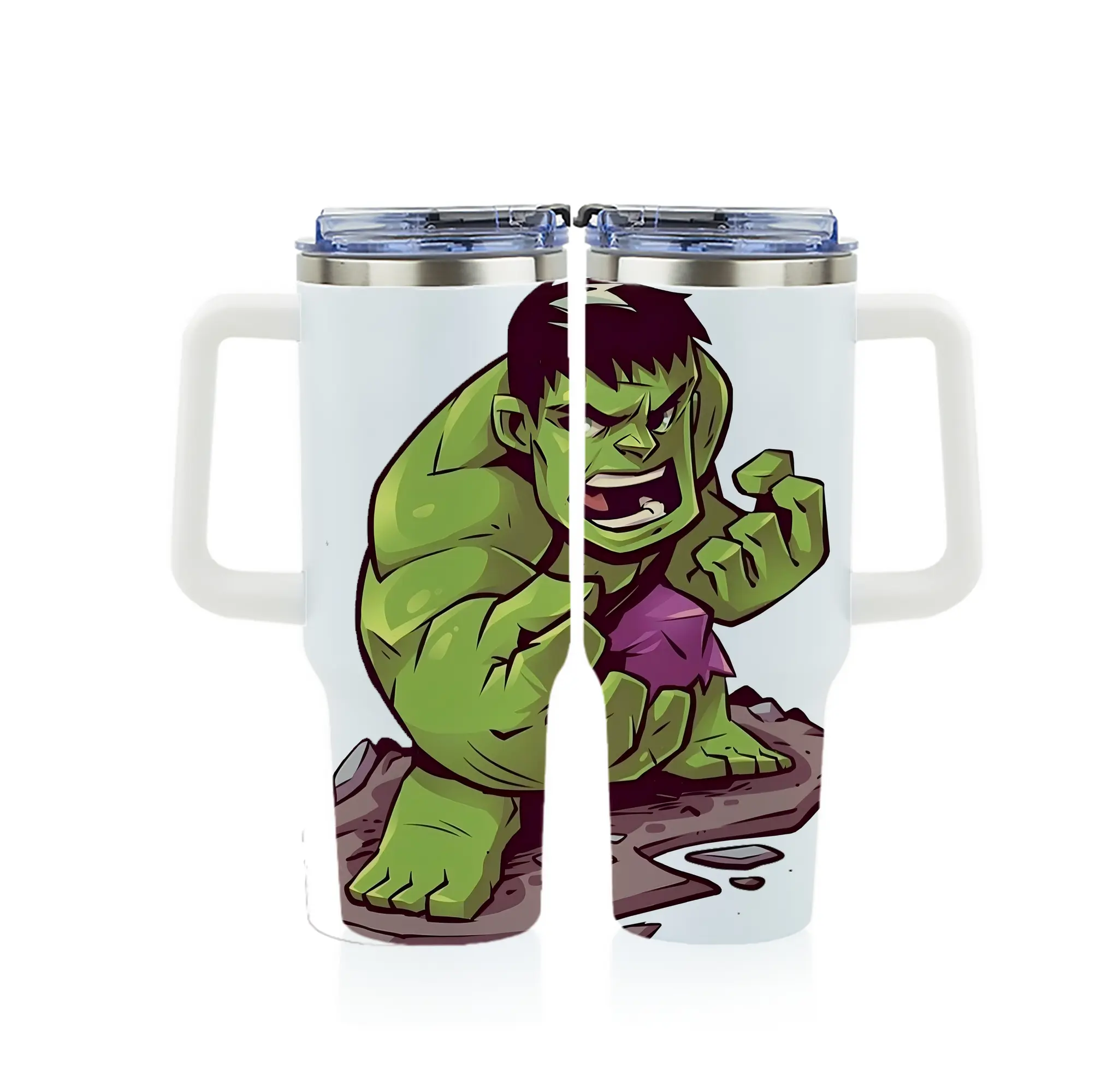 アベンジャーズ (Avenjāzu) グッズ ハルク（Hulk） - 1200mL フルプリント車用タンブラー ・ 304ステンレス 内側 ・ 201ステンレス 外側 ・ 保温 保冷 ・ 通勤 ドライブ アウトドア用