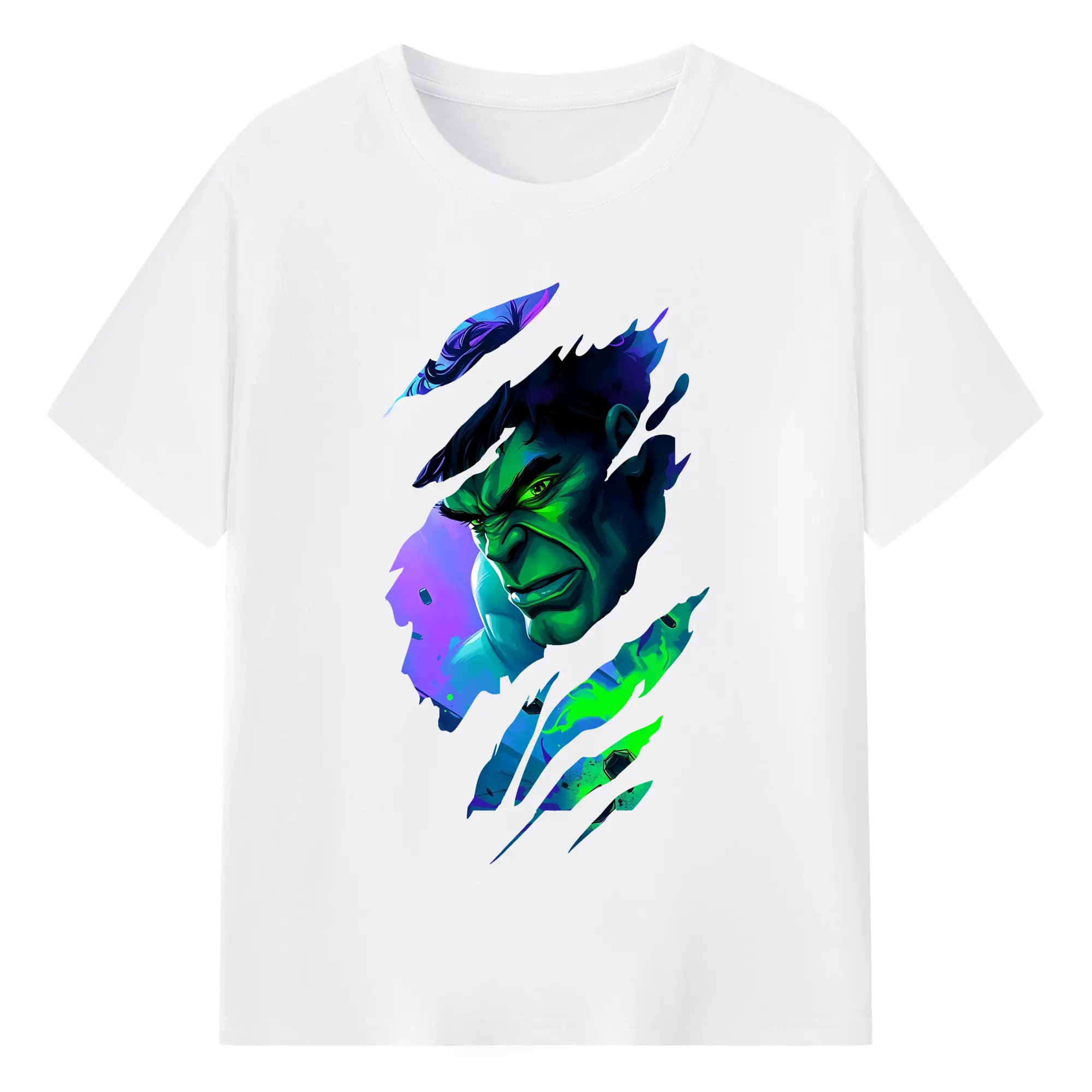 アベンジャーズ (Avenjāzu) グッズ ハルク（Hulk） - 綿100％ 半袖Tシャツ ・ フロントプリント ・ 快適 通気性 ・ 日常使い 散歩 スポーツ用