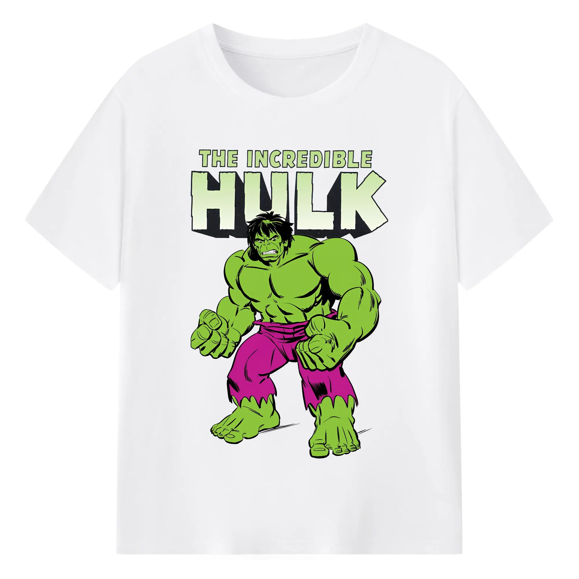 アベンジャーズ (Avenjāzu) グッズ ハルク（Hulk） - 綿100％ 半袖Tシャツ ・ フロントプリント ・ 快適 通気性 ・ 日常使い 散歩 スポーツ用