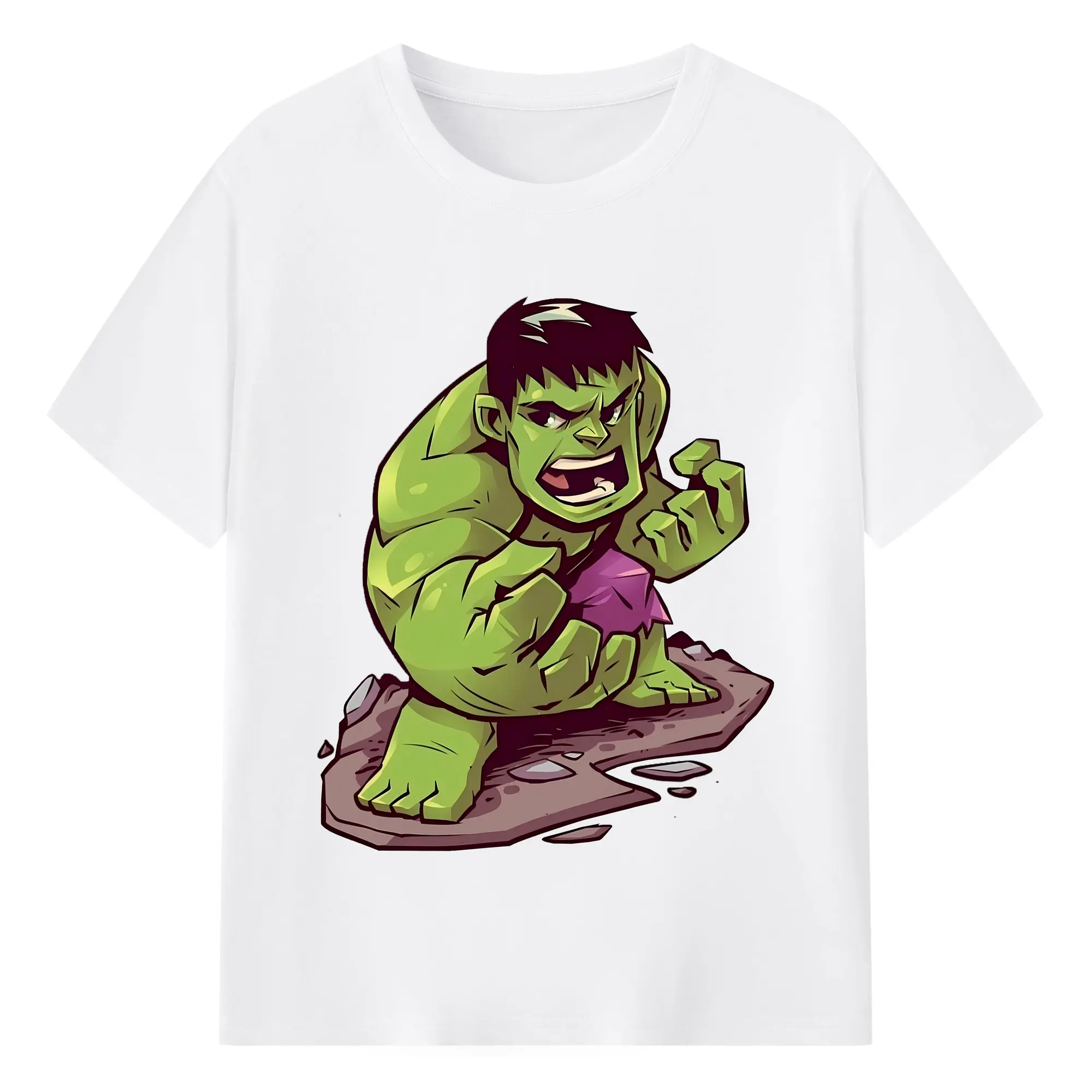 アベンジャーズ (Avenjāzu) グッズ ハルク（Hulk） - 綿100％ 半袖Tシャツ ・ フロントプリント ・ 快適 通気性 ・ 日常使い 散歩 スポーツ用