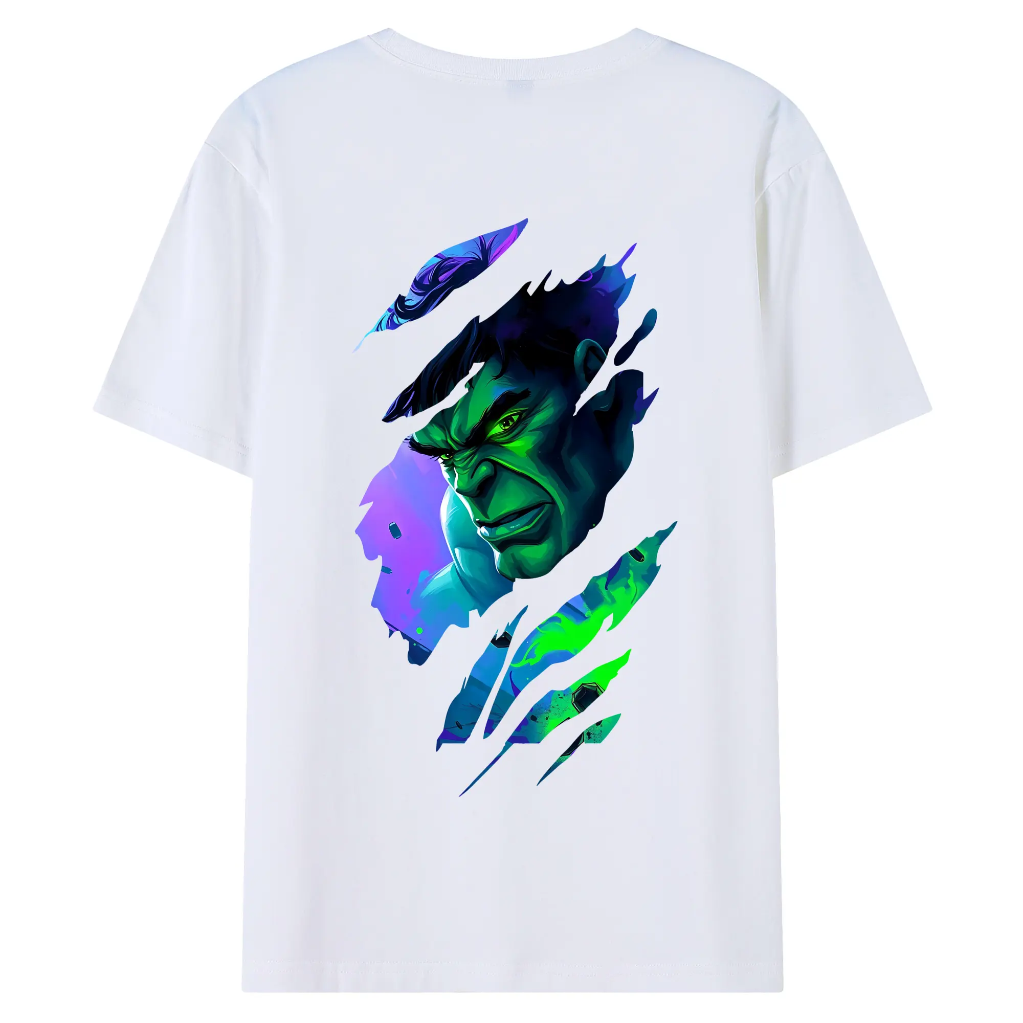 アベンジャーズ (Avenjāzu) グッズ ハルク（Hulk） - 綿100％ 半袖Tシャツ ・ バックプリント ・ 快適 通気性 ・ 日常使い 散歩 スポーツ用