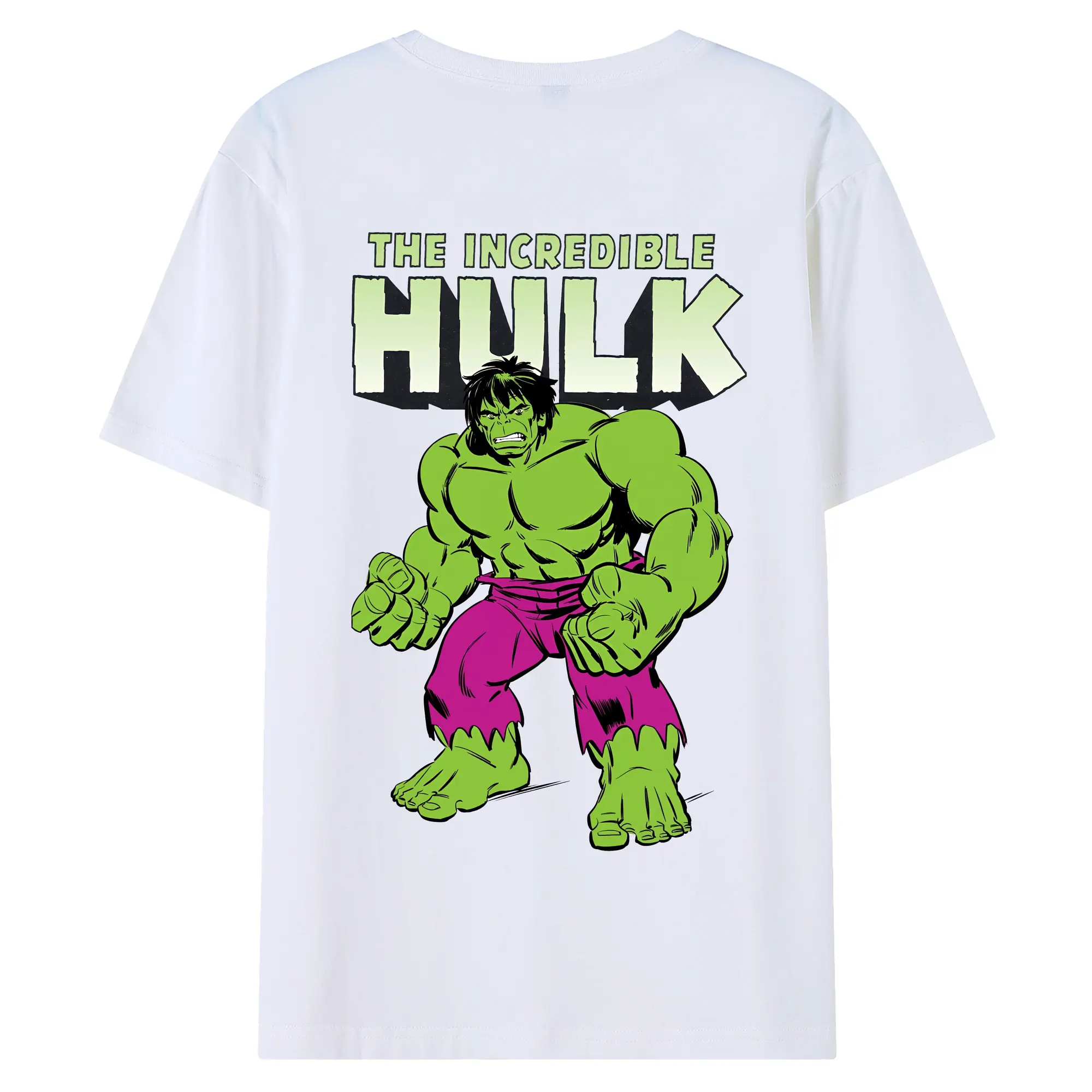 アベンジャーズ (Avenjāzu) グッズ ハルク（Hulk） - 綿100％ 半袖Tシャツ ・ バックプリント ・ 快適 通気性 ・ 日常使い 散歩 スポーツ用