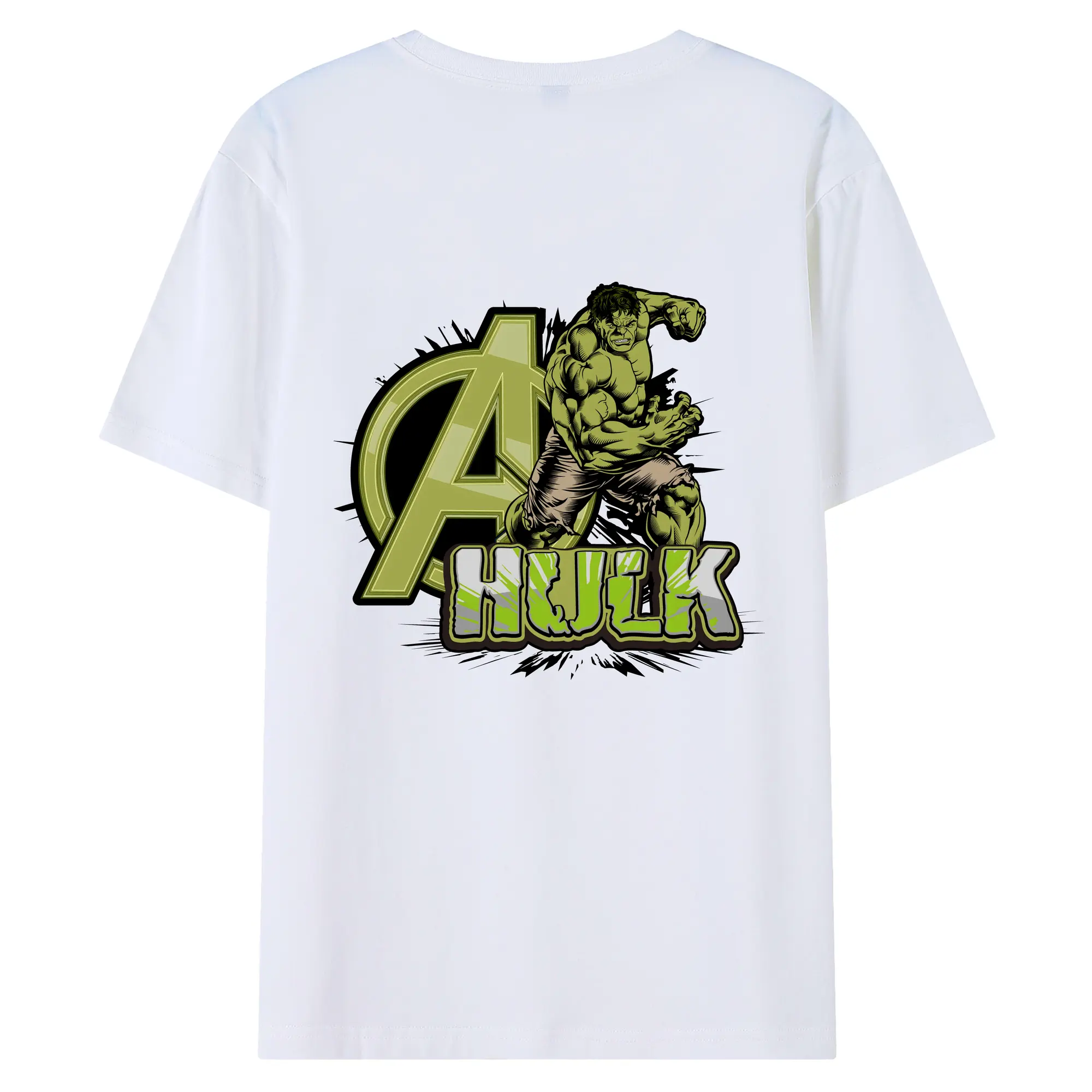 アベンジャーズ (Avenjāzu) グッズ ハルク（Hulk） - 綿100％ 半袖Tシャツ ・ バックプリント ・ 快適 通気性 ・ 日常使い 散歩 スポーツ用