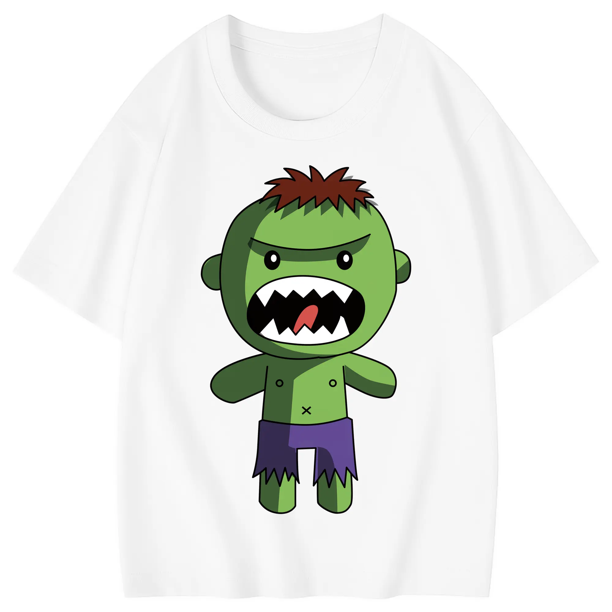 アベンジャーズ (Avenjāzu) グッズ ハルク（Hulk） - 綿100％ キッズTシャツ ・ フロントプリント ・ 快適 通気性 ・ スポーツ カジュアル 散歩用