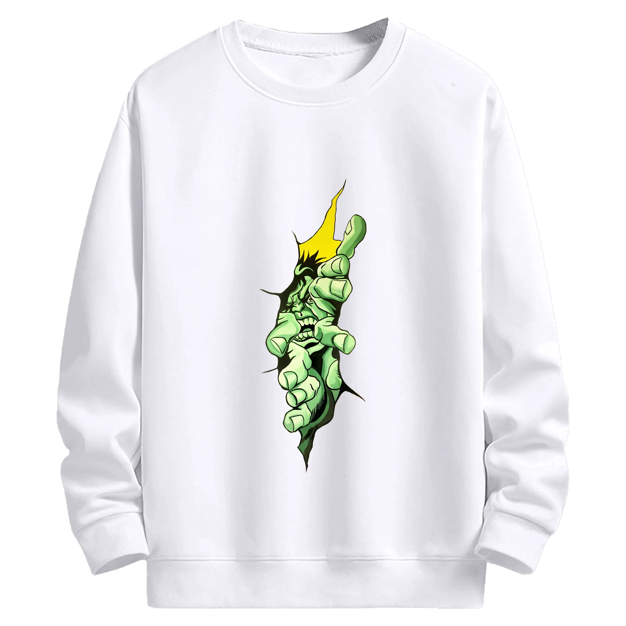 アベンジャーズ (Avenjāzu) グッズ ハルク（Hulk） - 高品質 クルーネック スウェット ・ コットン59％ ポリエステル41％ ・ ユニセックス 長袖 トレーナー ・ カジュアル デイリー スポーツ 散歩用