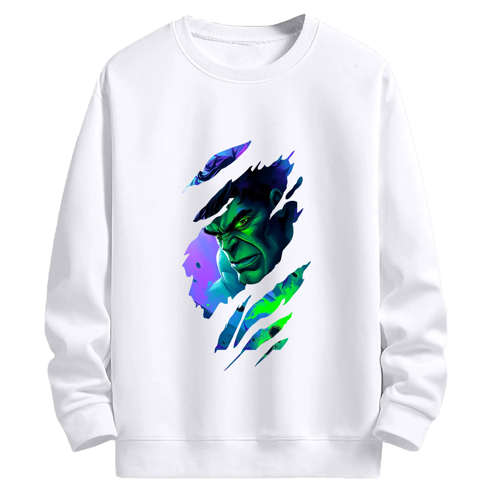 アベンジャーズ (Avenjāzu) グッズ ハルク（Hulk） - 高品質 クルーネック スウェット ・ コットン59％ ポリエステル41％ ・ ユニセックス 長袖 トレーナー ・ カジュアル デイリー スポーツ 散歩用