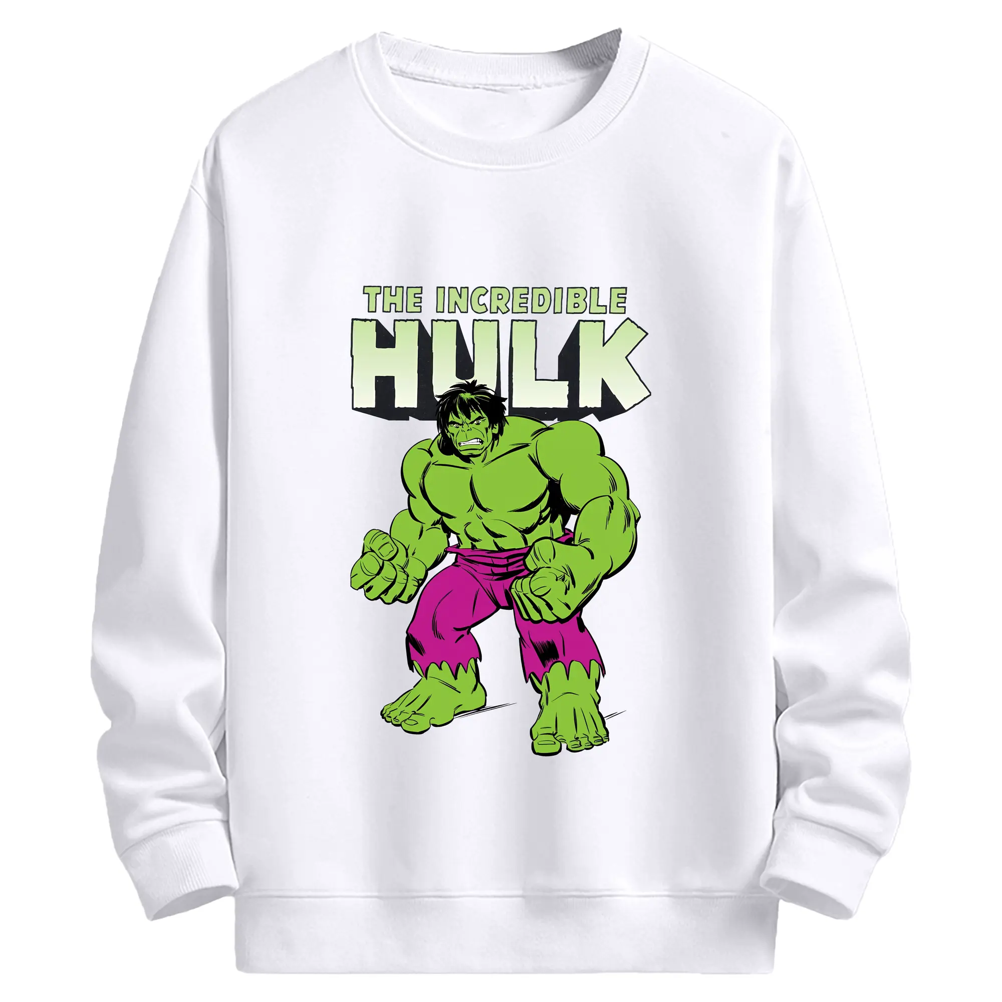 アベンジャーズ (Avenjāzu) グッズ ハルク（Hulk） - 高品質 クルーネック スウェット ・ コットン59％ ポリエステル41％ ・ ユニセックス 長袖 トレーナー ・ カジュアル デイリー スポーツ 散歩用