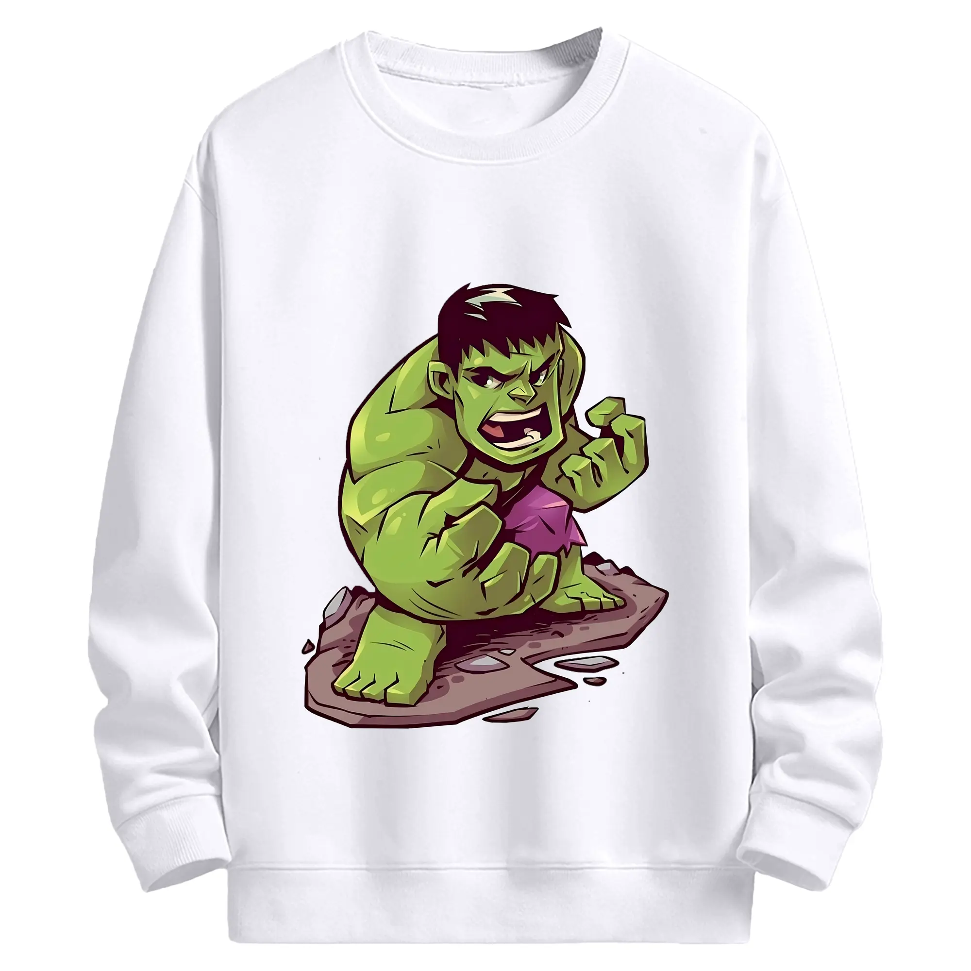 アベンジャーズ (Avenjāzu) グッズ ハルク（Hulk） - 高品質 クルーネック スウェット ・ コットン59％ ポリエステル41％ ・ ユニセックス 長袖 トレーナー ・ カジュアル デイリー スポーツ 散歩用