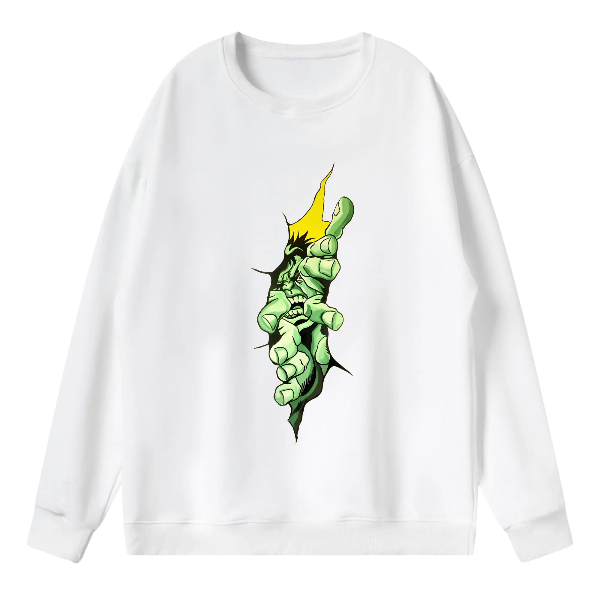 アベンジャーズ (Avenjāzu) グッズ ハルク（Hulk） - 薄手 クルーネック スウェット 裏毛260g · ポリエステル 春秋向け カジュアル 男女兼用 · トレーナー デイリー スポーツ 散歩に最適