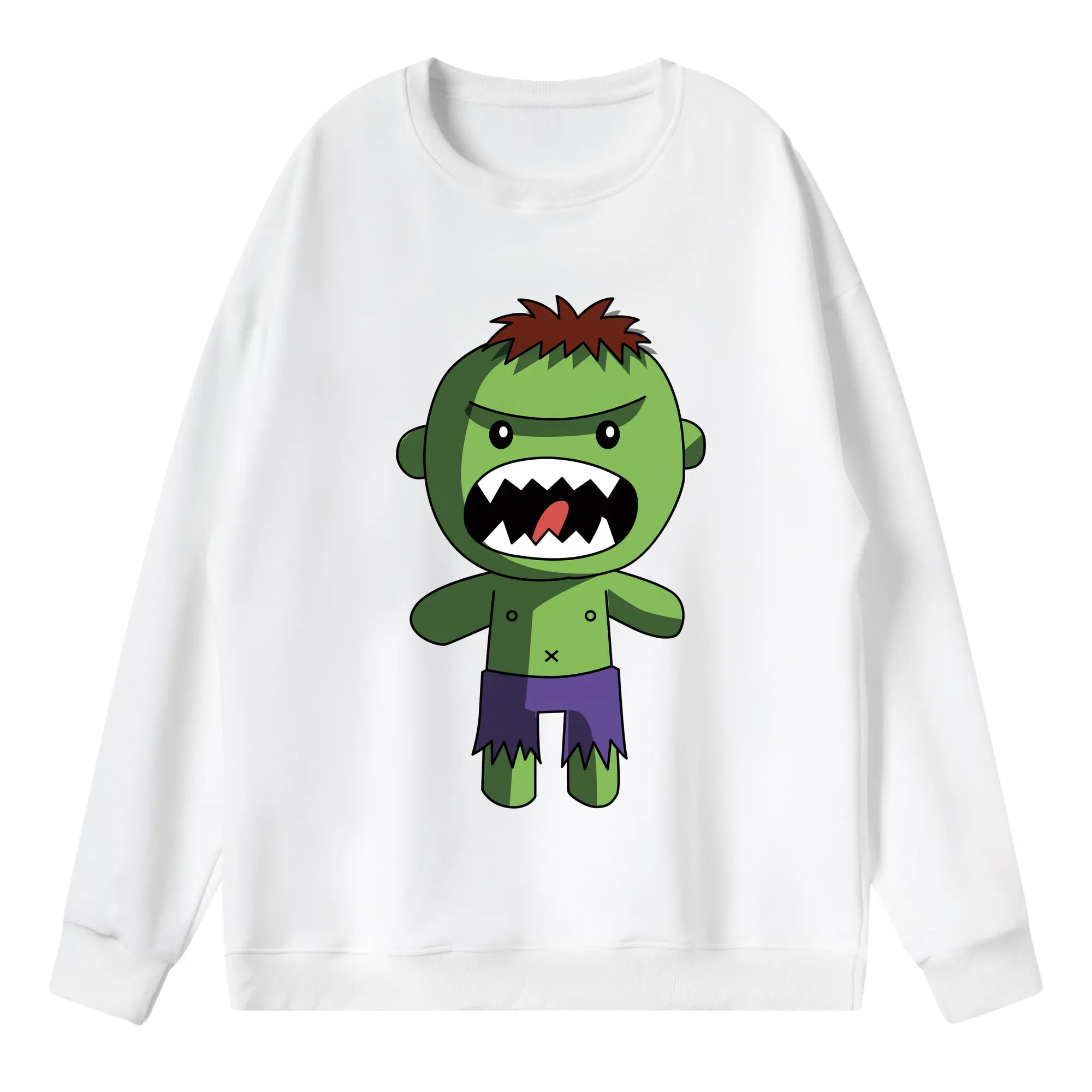 アベンジャーズ (Avenjāzu) グッズ ハルク（Hulk） - 薄手 クルーネック スウェット 裏毛260g · ポリエステル 春秋向け カジュアル 男女兼用 · トレーナー デイリー スポーツ 散歩に最適