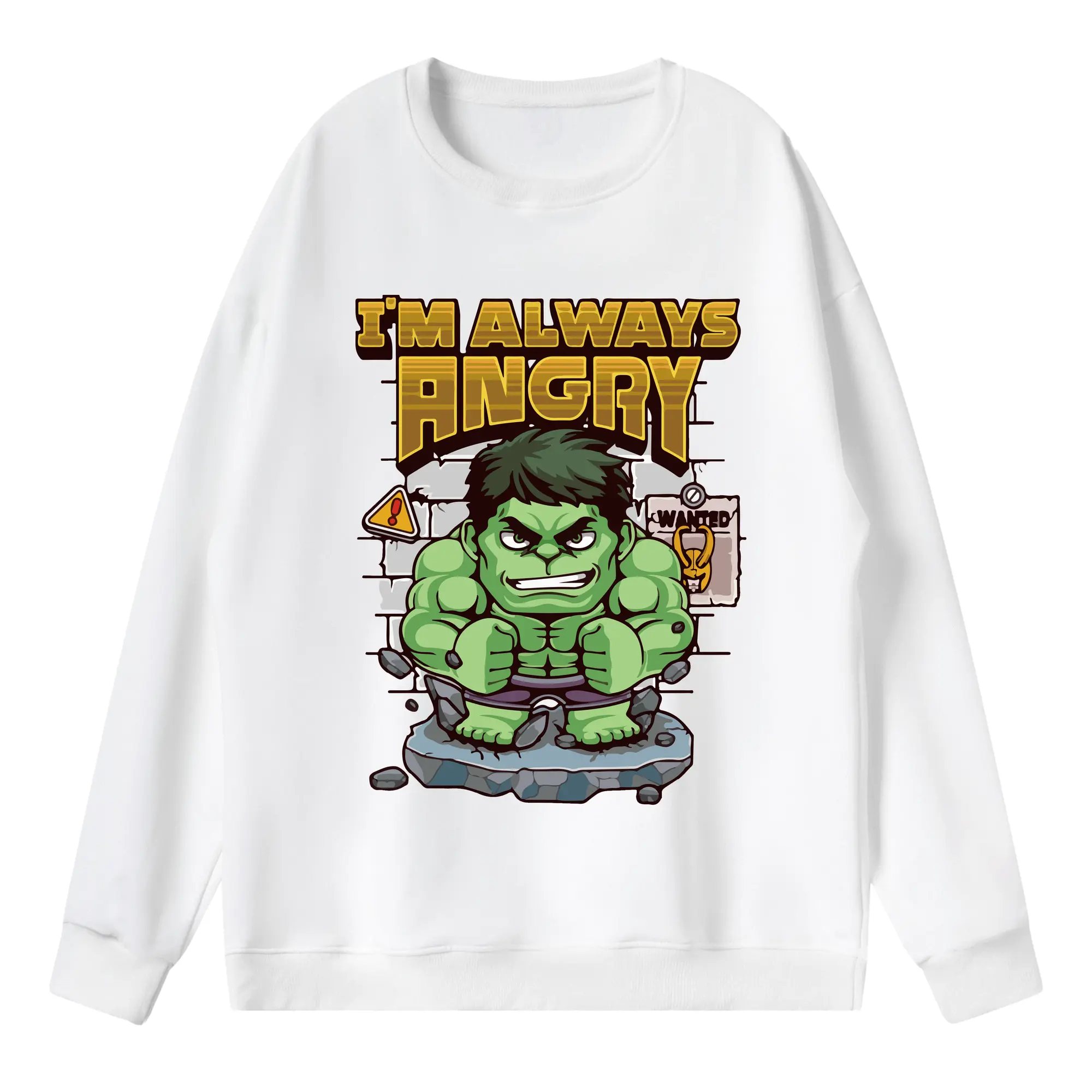 アベンジャーズ (Avenjāzu) グッズ ハルク（Hulk） - 薄手 クルーネック スウェット 裏毛260g · ポリエステル 春秋向け カジュアル 男女兼用 · トレーナー デイリー スポーツ 散歩に最適