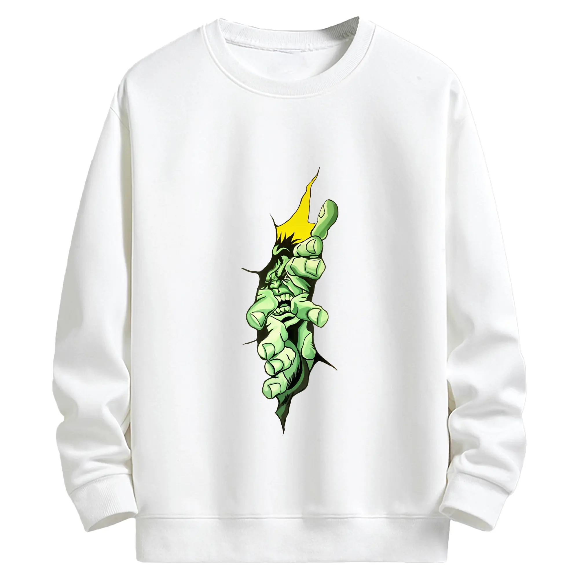 アベンジャーズ (Avenjāzu) グッズ ハルク（Hulk） - キッズ クルーネックスウェットシャツ ・ フロントプリント ・ 綿80％ ポリエステル20％ ・ 快適 通学 スポーツ 日常使い お散歩用