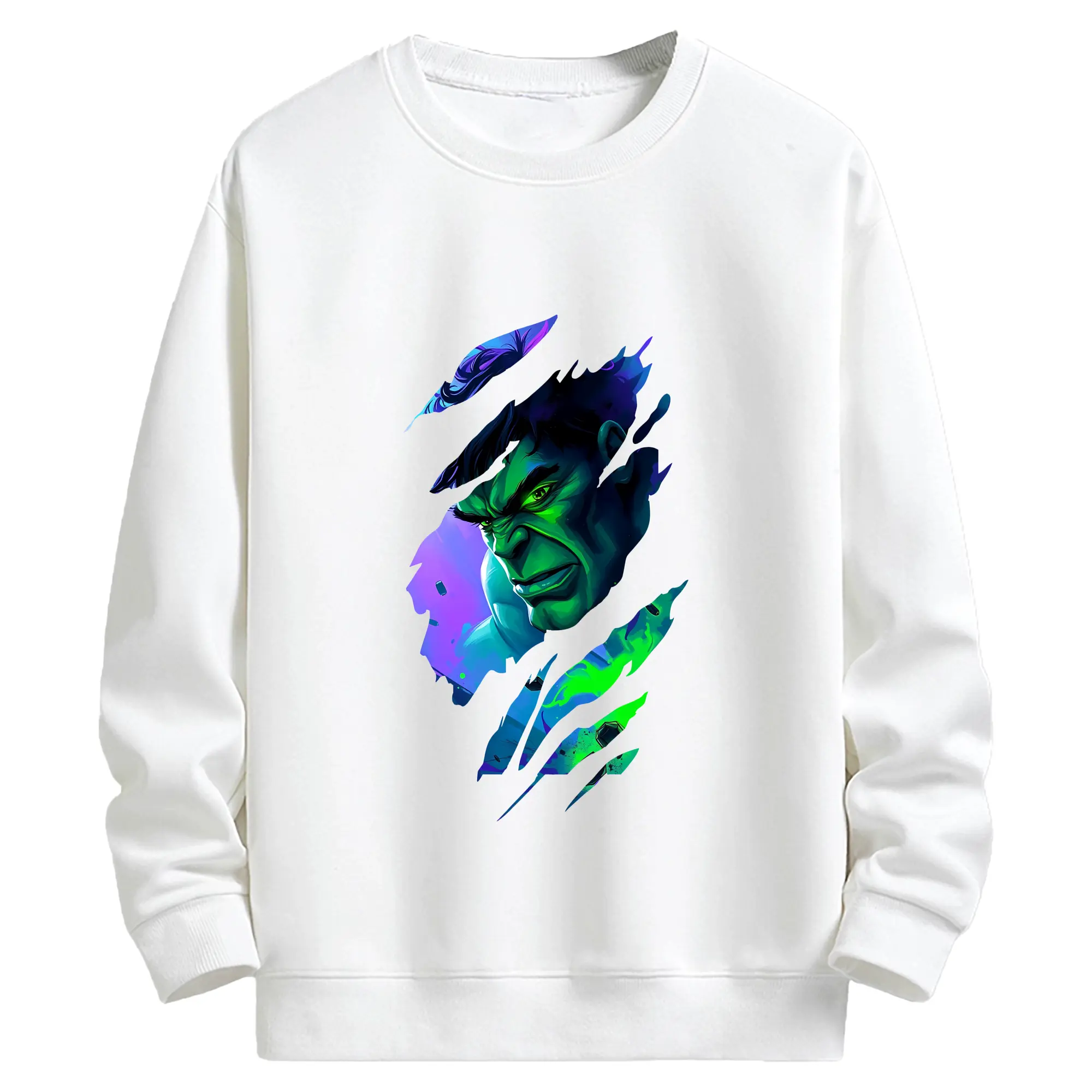 アベンジャーズ (Avenjāzu) グッズ ハルク（Hulk） - キッズ クルーネックスウェットシャツ ・ フロントプリント ・ 綿80％ ポリエステル20％ ・ 快適 通学 スポーツ 日常使い お散歩用