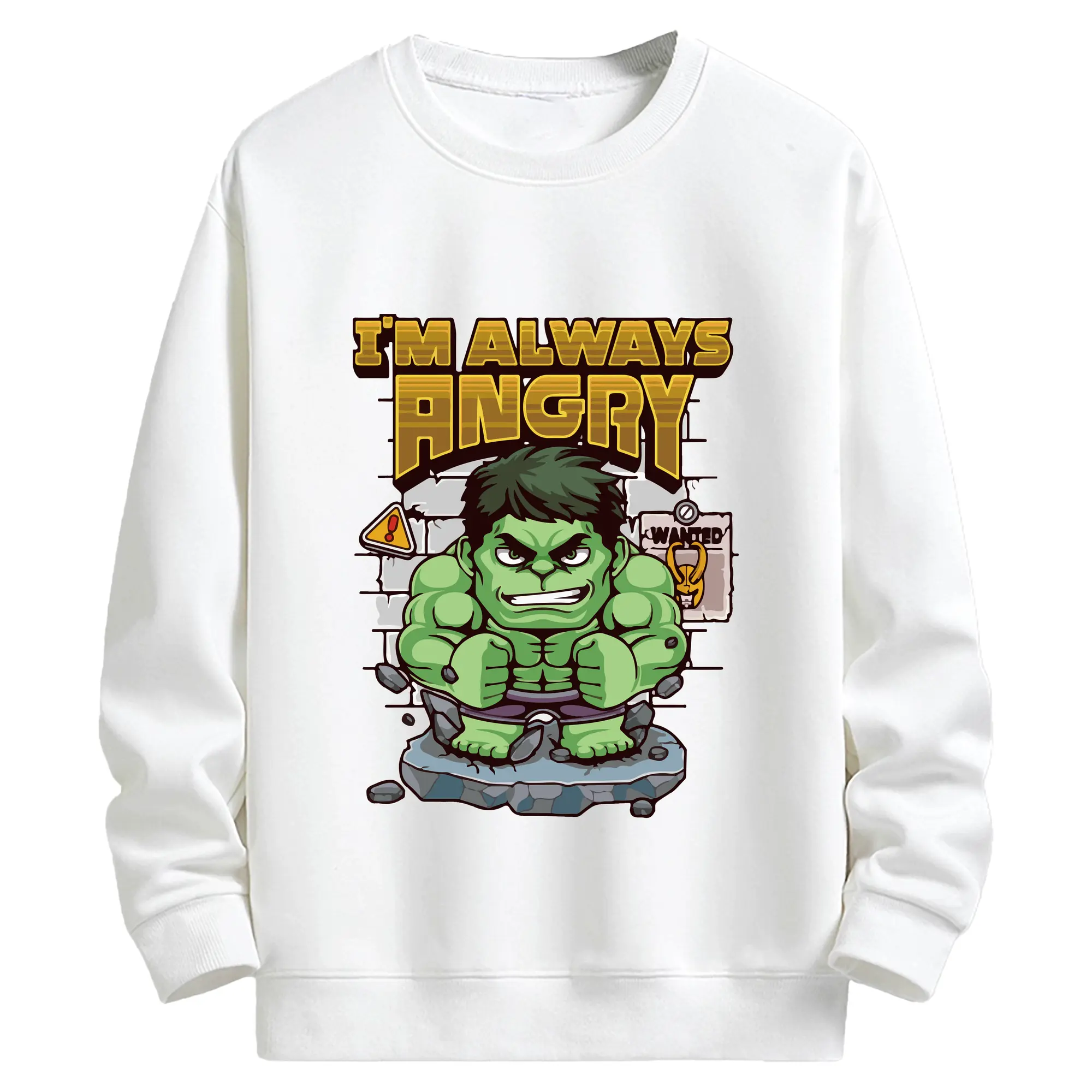 アベンジャーズ (Avenjāzu) グッズ ハルク（Hulk） - キッズ クルーネックスウェットシャツ ・ フロントプリント ・ 綿80％ ポリエステル20％ ・ 快適 通学 スポーツ 日常使い お散歩用