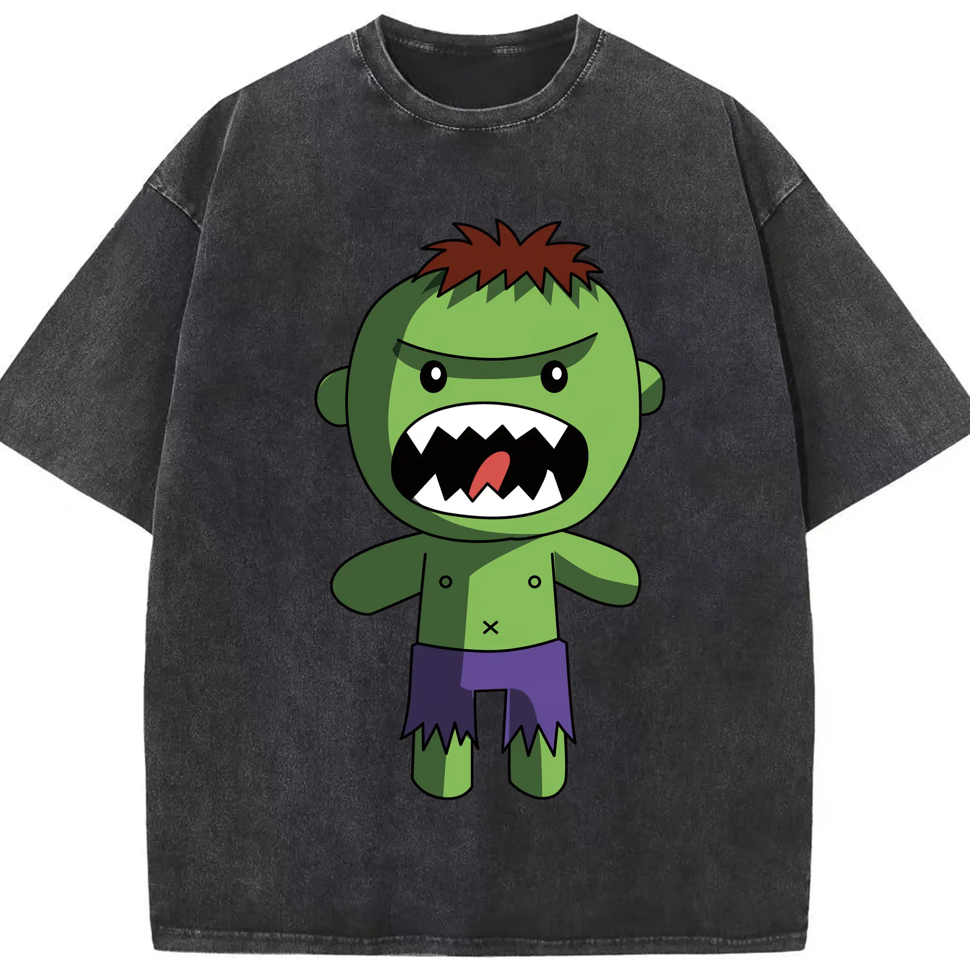 アベンジャーズ (Avenjāzu) グッズ ハルク（Hulk） - 綿100％ ヴィンテージ風 半袖Tシャツ ・ フロントプリント ・ 柔らか肌触り ・ 通気性 快適 ・ スポーツ カジュアル 外出用