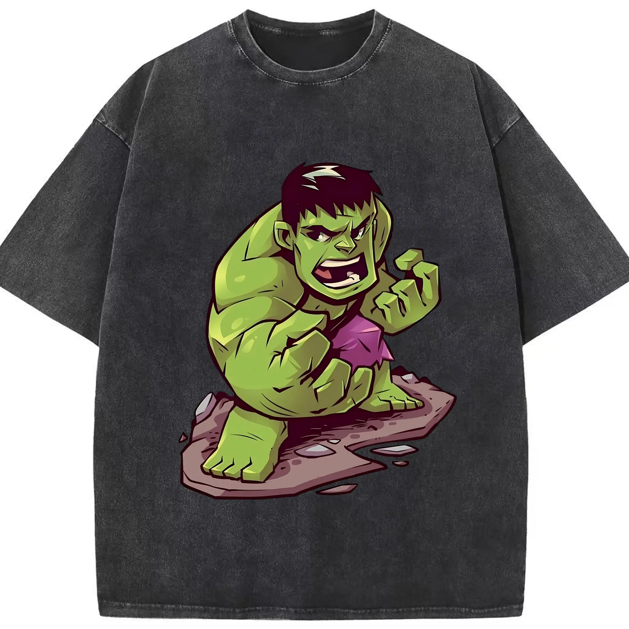 アベンジャーズ (Avenjāzu) グッズ ハルク（Hulk） - 綿100％ ヴィンテージ風 半袖Tシャツ ・ フロントプリント ・ 柔らか肌触り ・ 通気性 快適 ・ スポーツ カジュアル 外出用