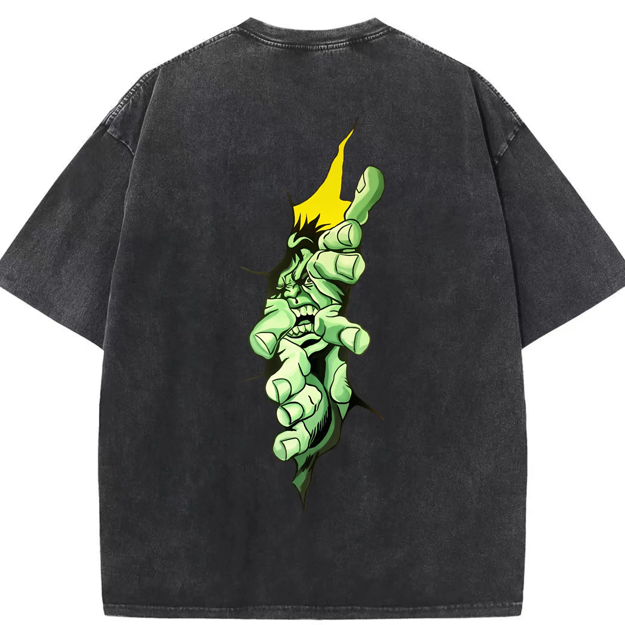 アベンジャーズ (Avenjāzu) グッズ ハルク（Hulk） - 綿100％ ヴィンテージ風 半袖Tシャツ ・ 背面プリント ・ 柔らか肌触り ・ 通気性 快適 ・ スポーツ カジュアル 外出用