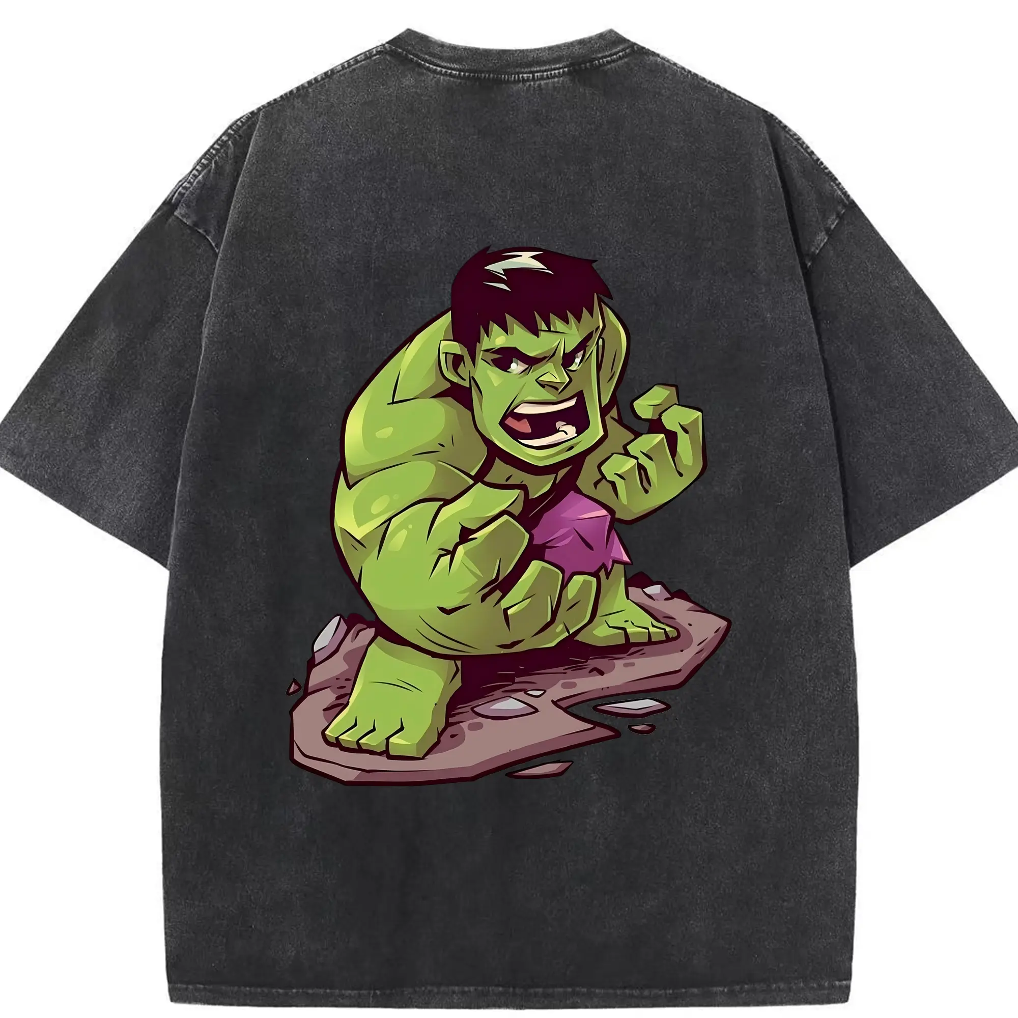 アベンジャーズ (Avenjāzu) グッズ ハルク（Hulk） - 綿100％ ヴィンテージ風 半袖Tシャツ ・ 背面プリント ・ 柔らか肌触り ・ 通気性 快適 ・ スポーツ カジュアル 外出用