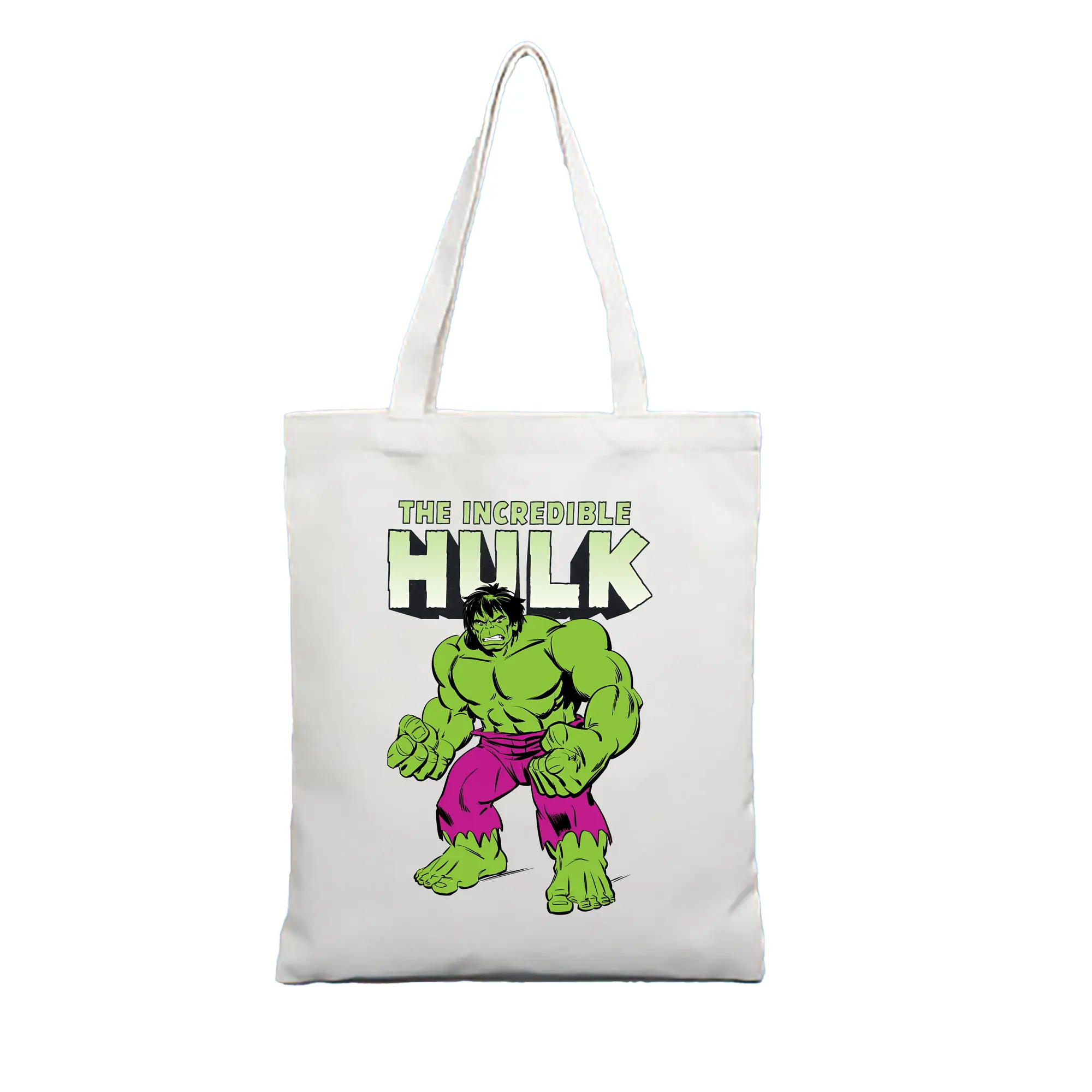 アベンジャーズ (Avenjāzu) グッズ ハルク（Hulk） - 縦型キャンバス手提げバッグ（トートバッグ） ・ キャンバス素材 ・ ショッピング用 ・ 軽量 丈夫 お手入れ簡単