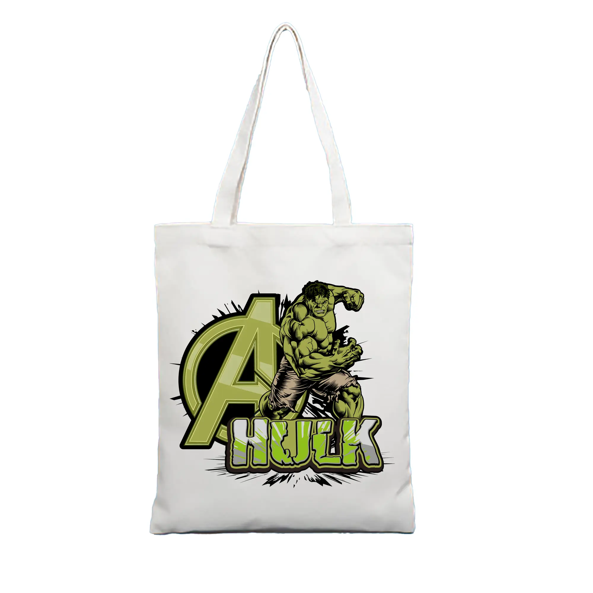 アベンジャーズ (Avenjāzu) グッズ ハルク（Hulk） - 縦型キャンバス手提げバッグ（トートバッグ） ・ キャンバス素材 ・ ショッピング用 ・ 軽量 丈夫 お手入れ簡単