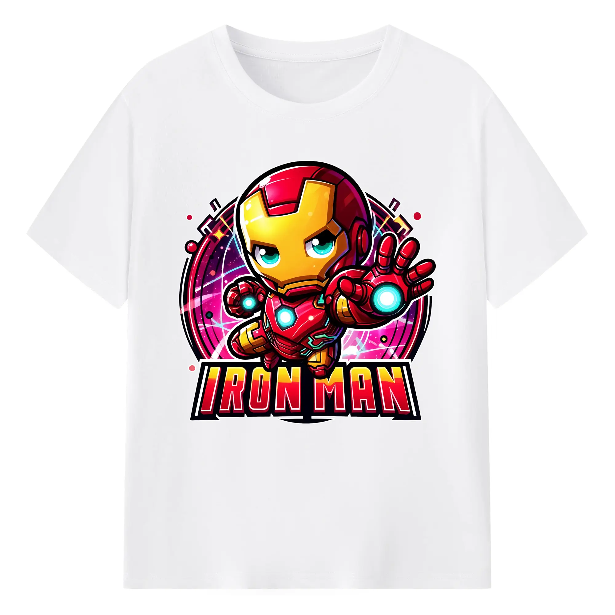 アベンジャーズ (Avenjāzu) グッズ アイアンマン（Iron Man） - 綿100％ 半袖Tシャツ ・ フロントプリント ・ 快適 通気性 ・ 日常使い 散歩 スポーツ用