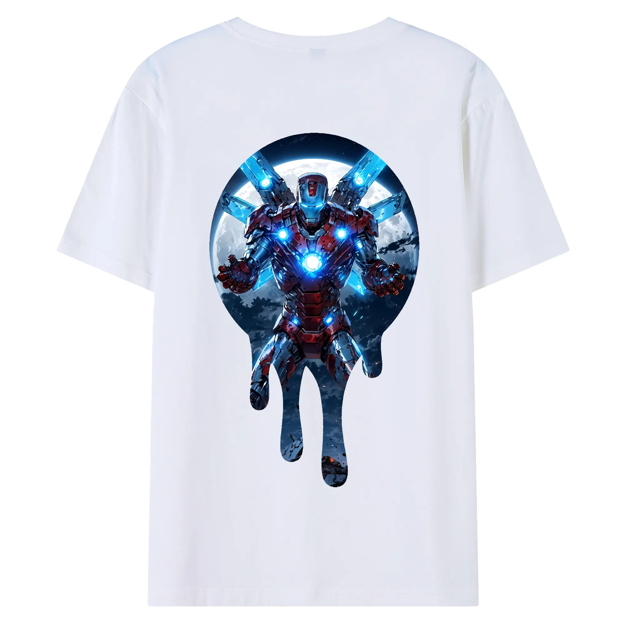 アベンジャーズ (Avenjāzu) グッズ アイアンマン（Iron Man） - 綿100％ 半袖Tシャツ ・ バックプリント ・ 快適 通気性 ・ 日常使い 散歩 スポーツ用